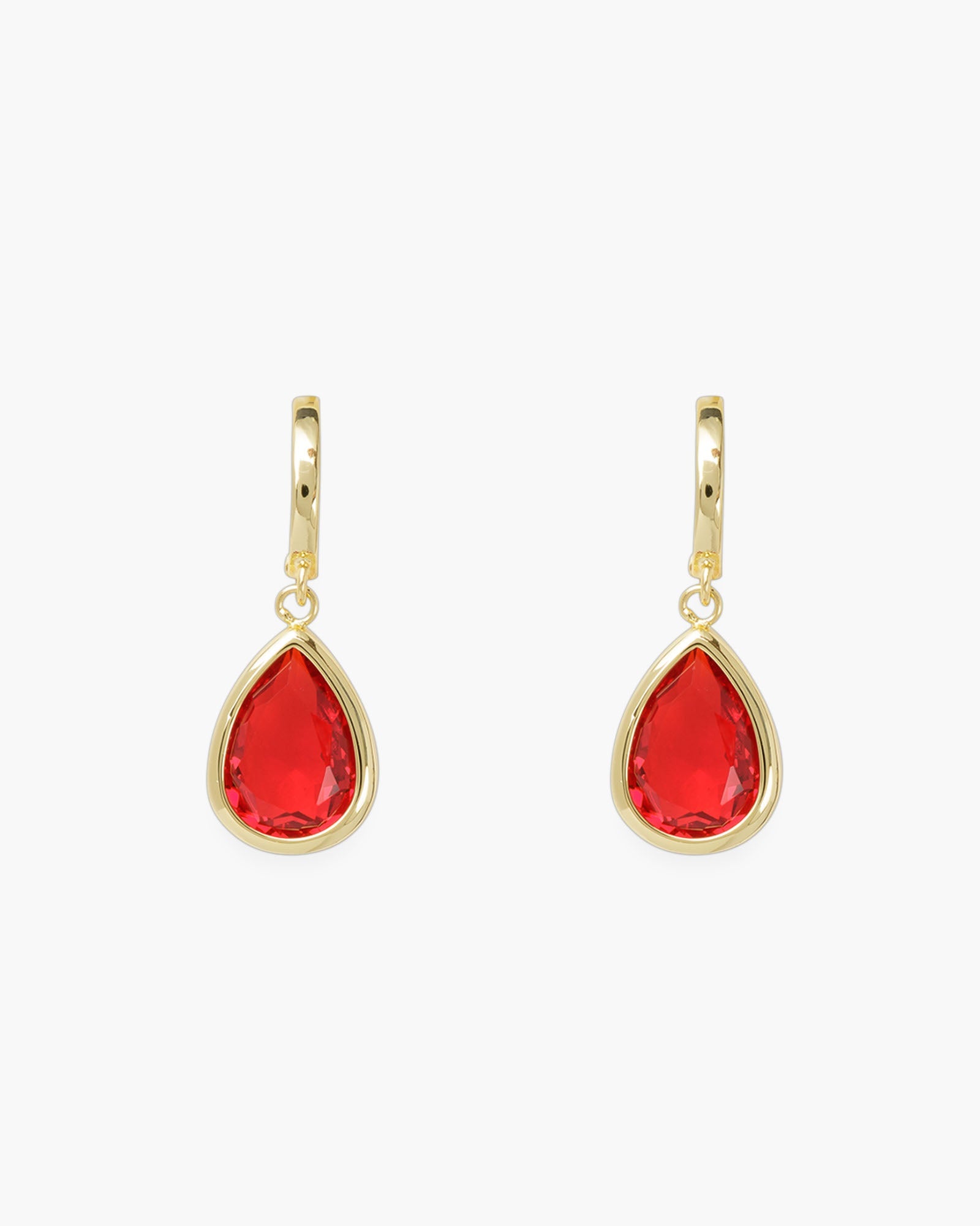 Gold Crystal Large Teardrop Earrings