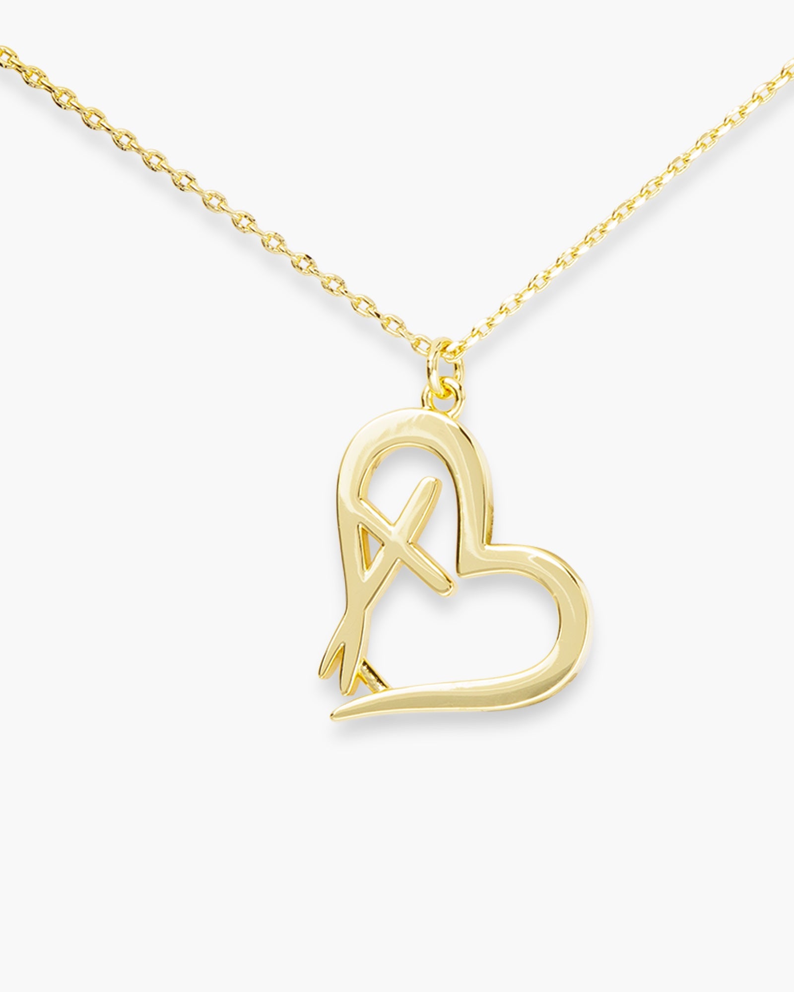 Gold Heart and Cross Necklace