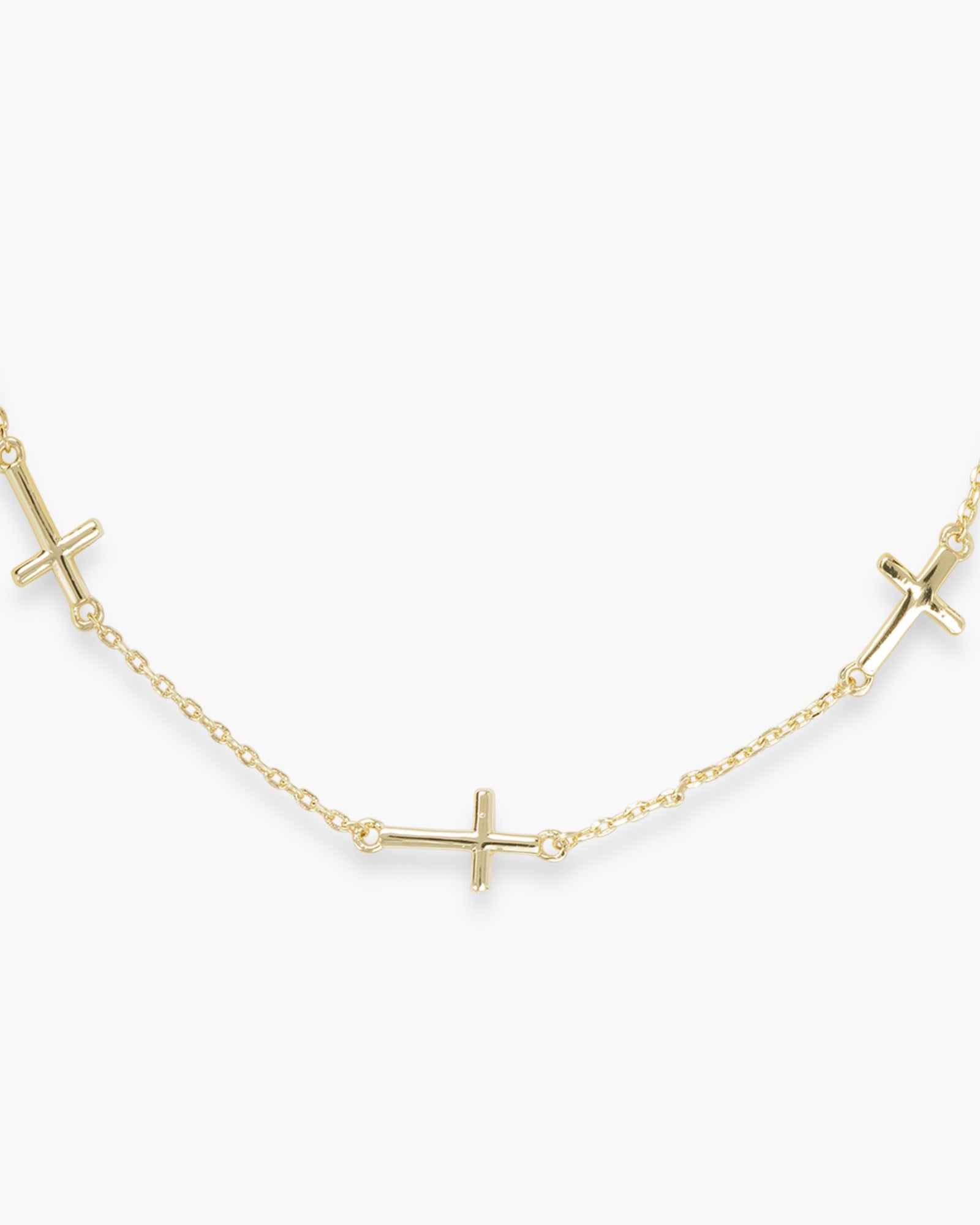 Gold Station Cross Necklace