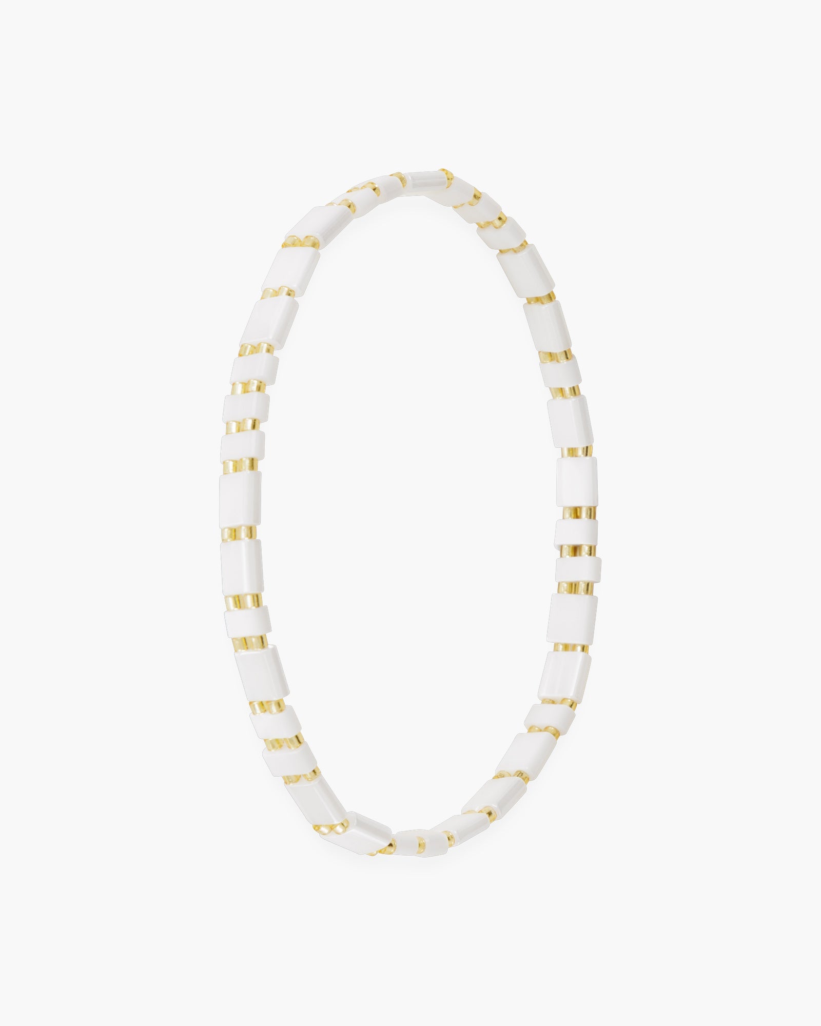 Gold Flat Bead Stretch Bracelet