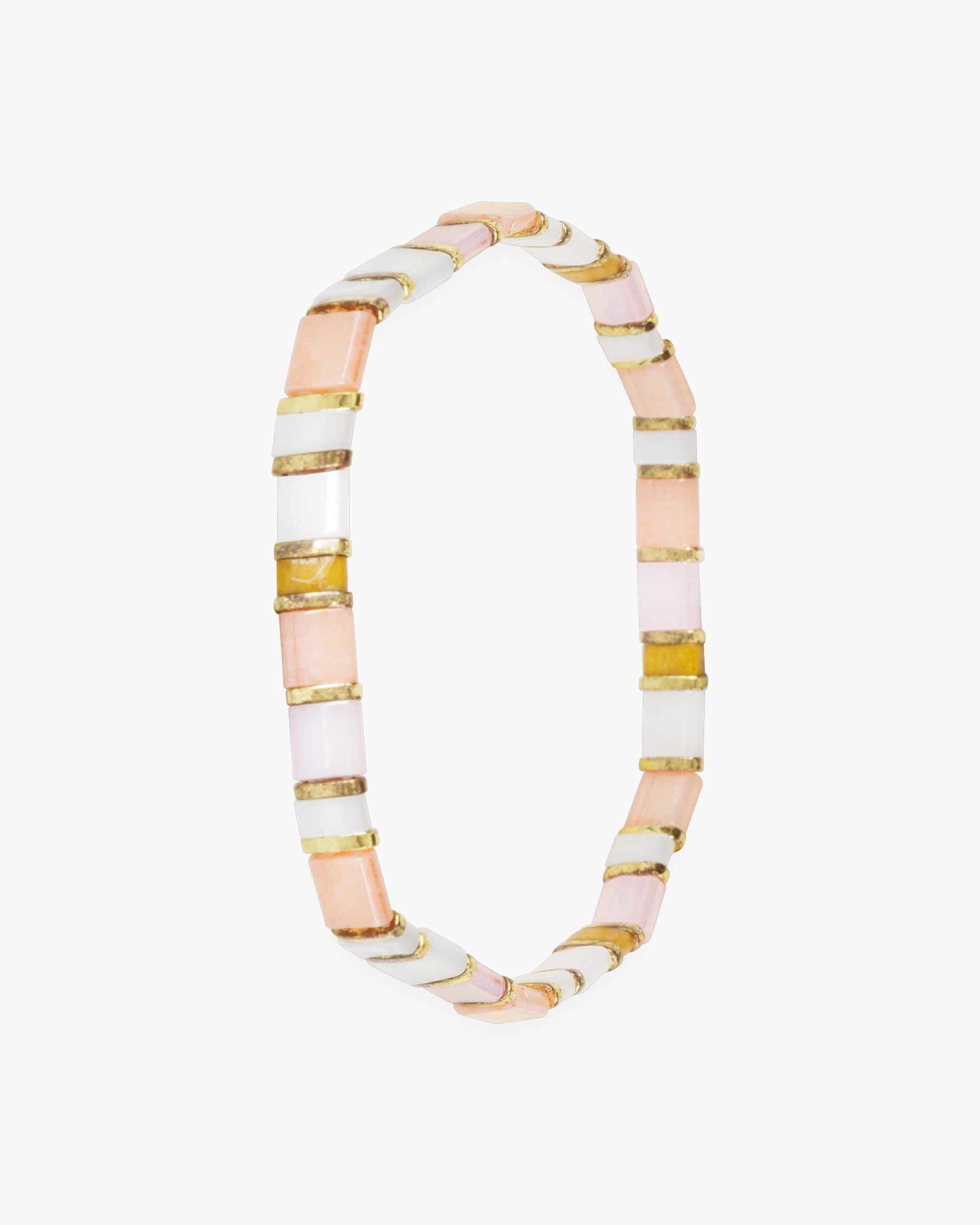 Gold Flat Bead Stretch Bracelet