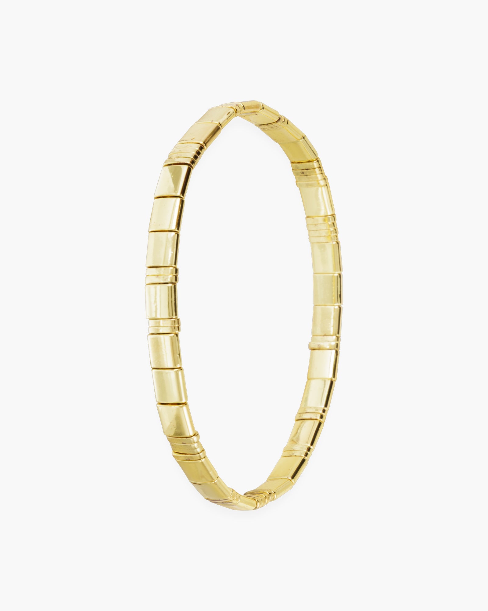 Gold Flat Bead Stretch Bracelet