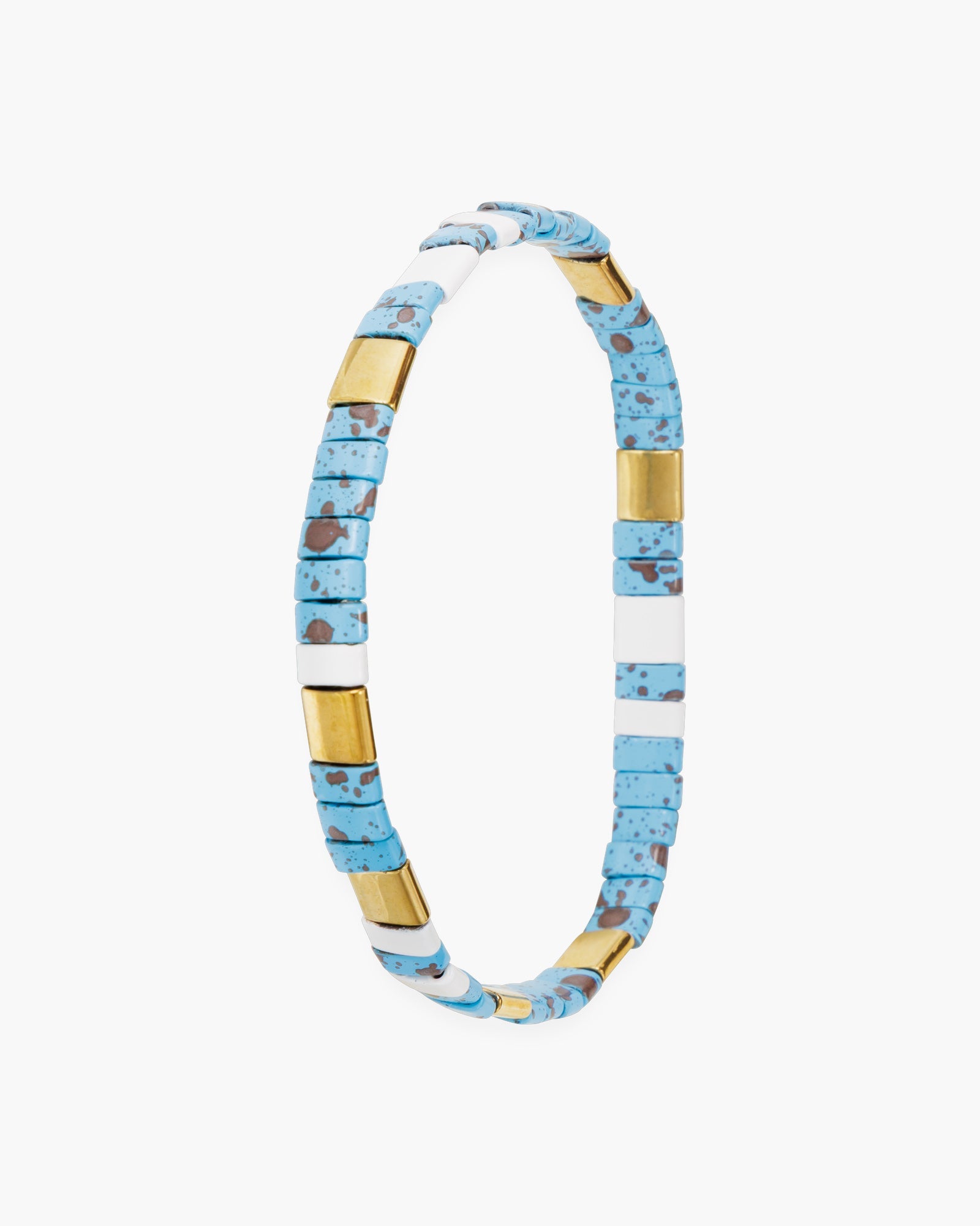 Gold Flat Bead Stretch Bracelet