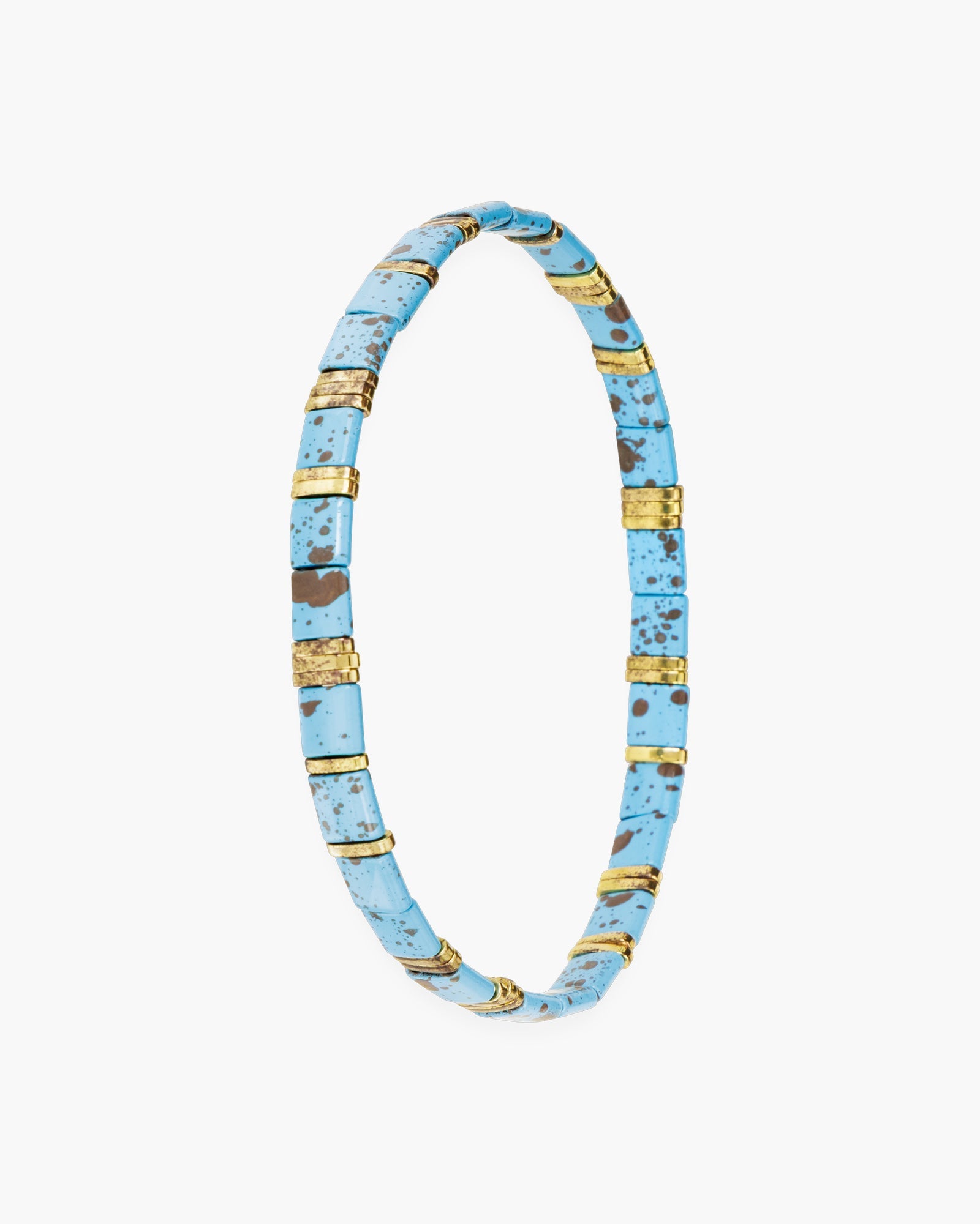 Gold Flat Bead Stretch Bracelet