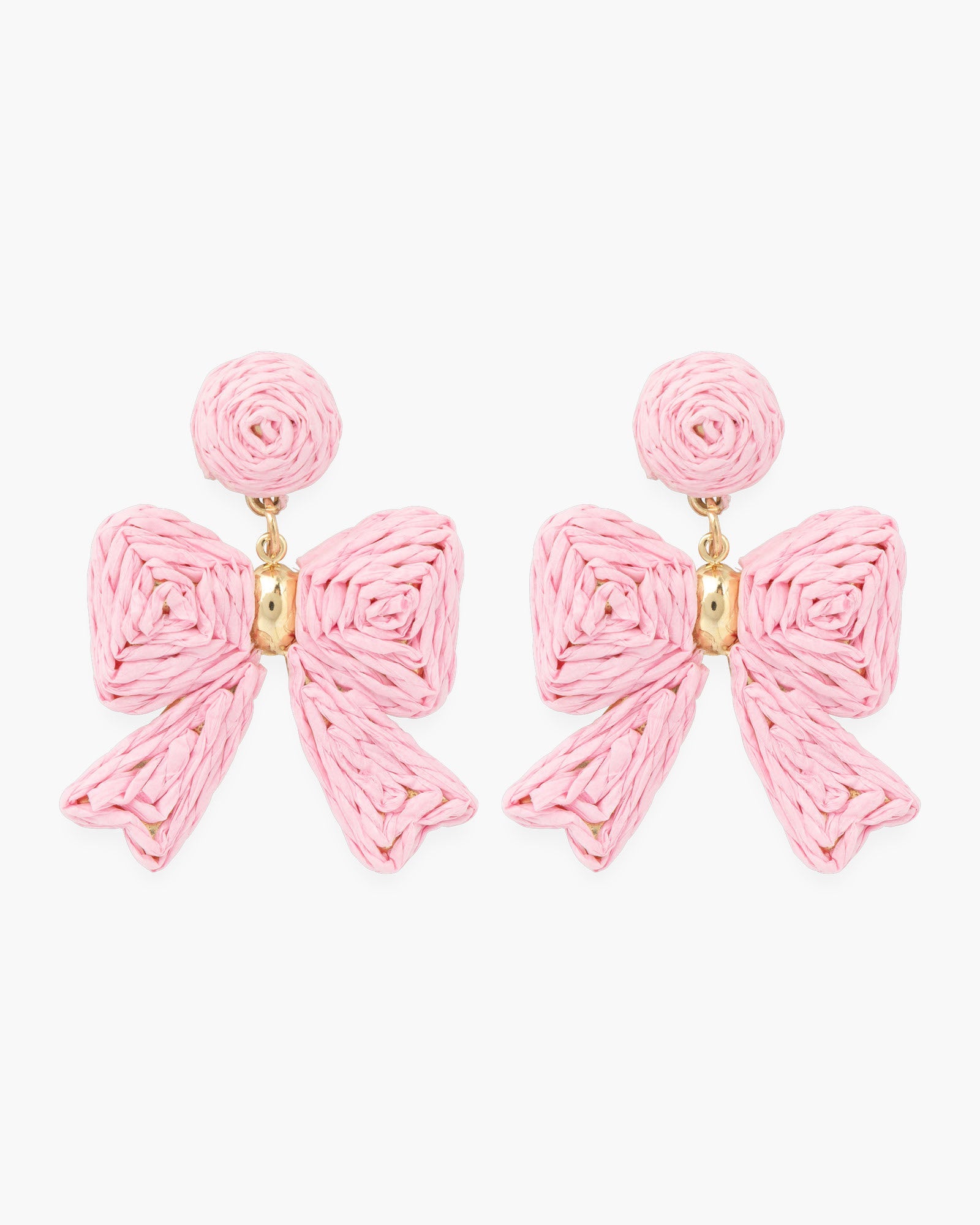 Gold Raffia Bow Earrings
