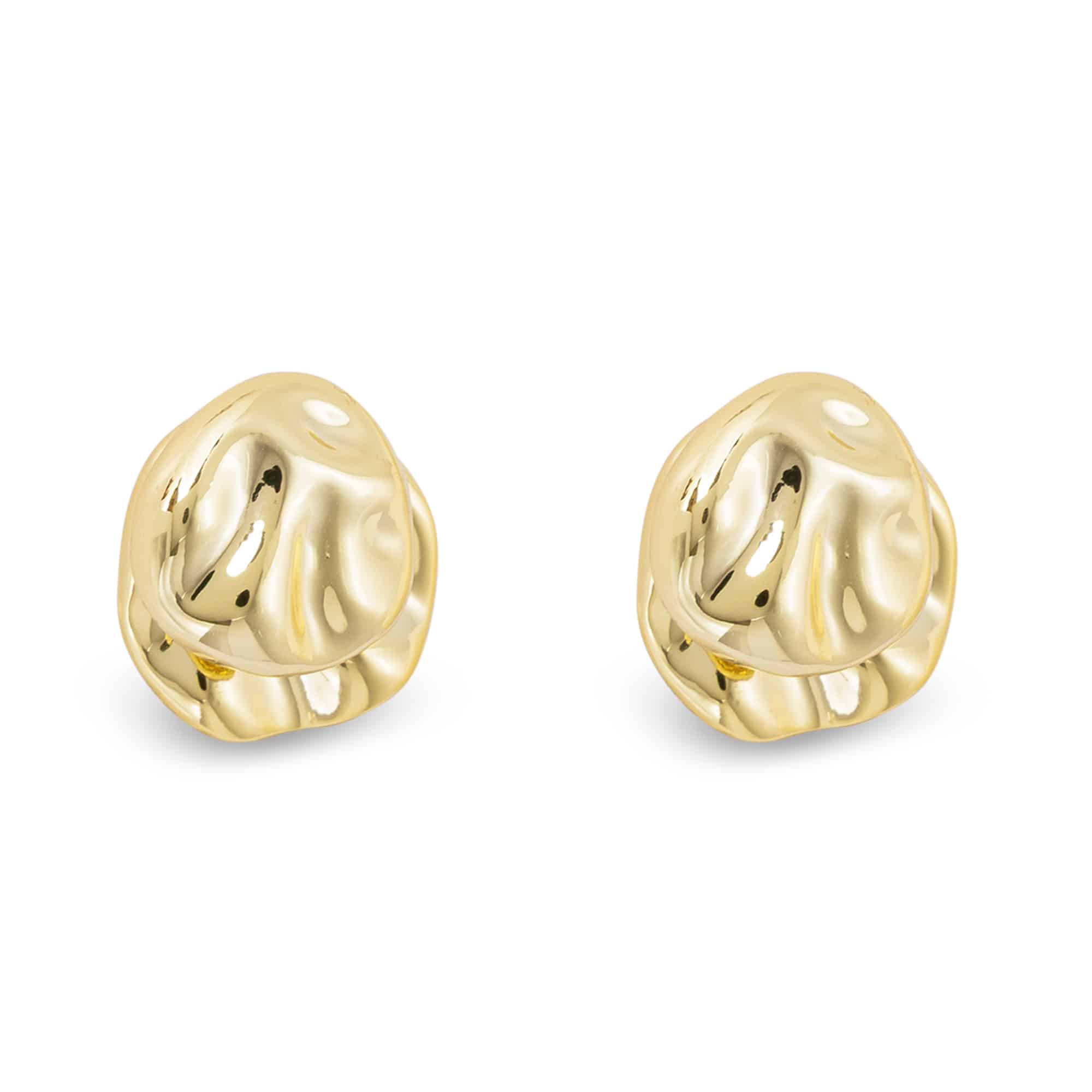 Gold Polished Hammered Jacket Earrings