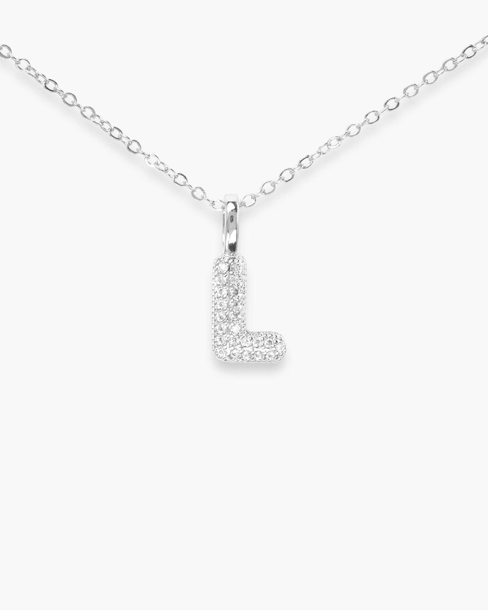 CZ Large Initial Necklace