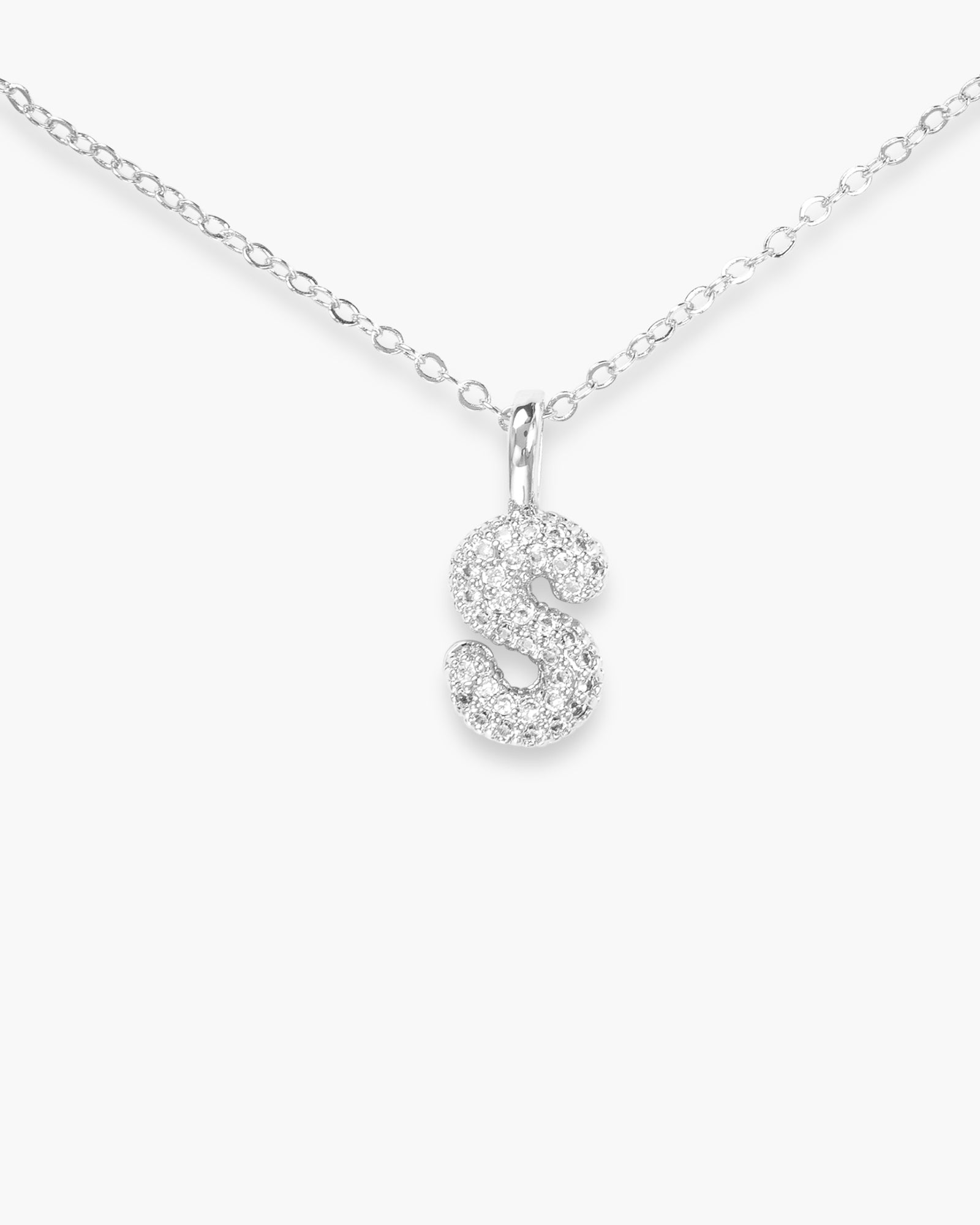 CZ Large Initial Necklace
