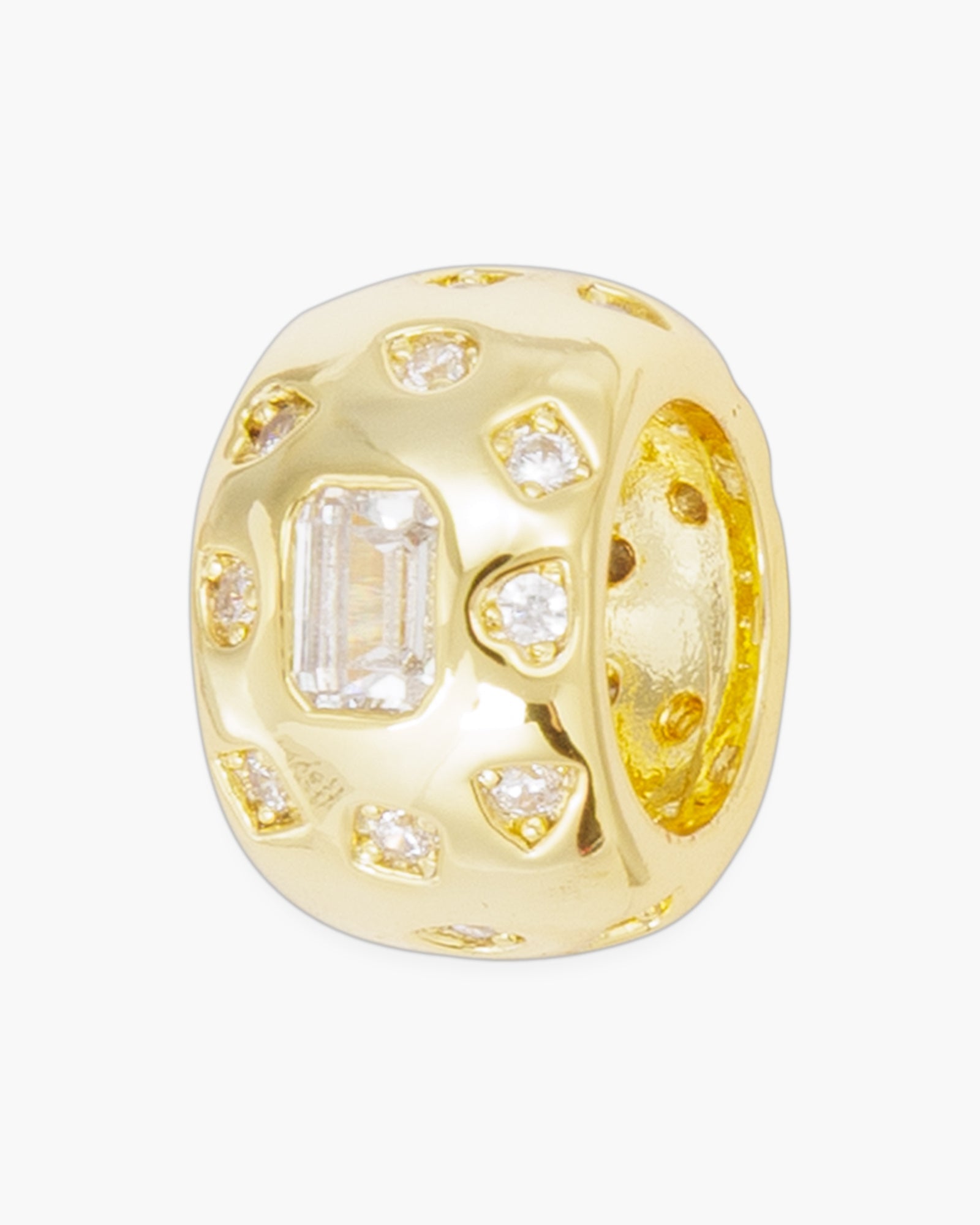 CZ Wide Round Charm