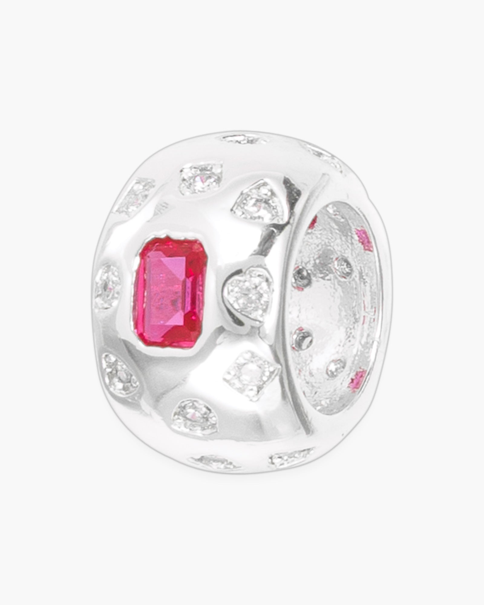CZ Wide Round Charm