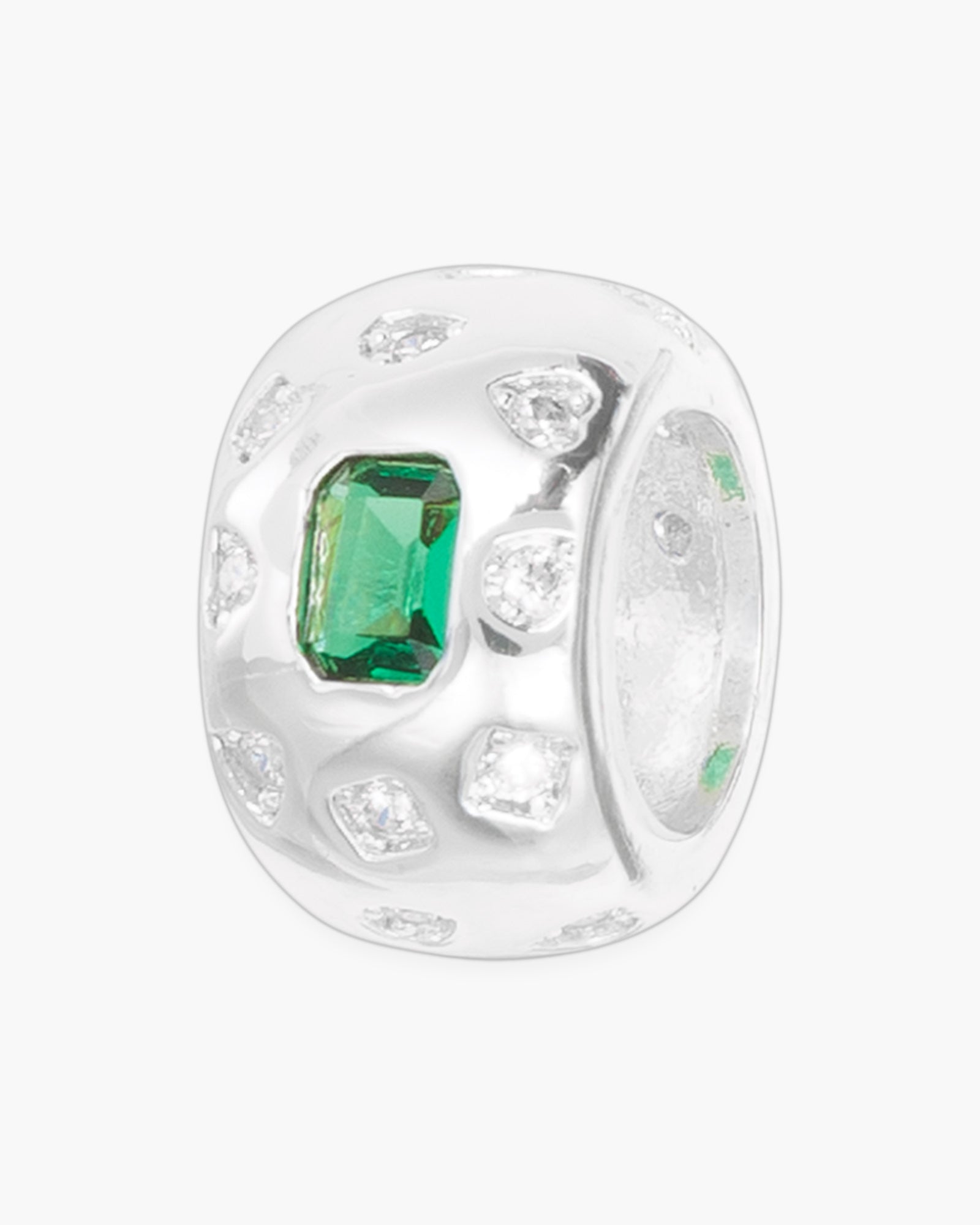 CZ Wide Round Charm