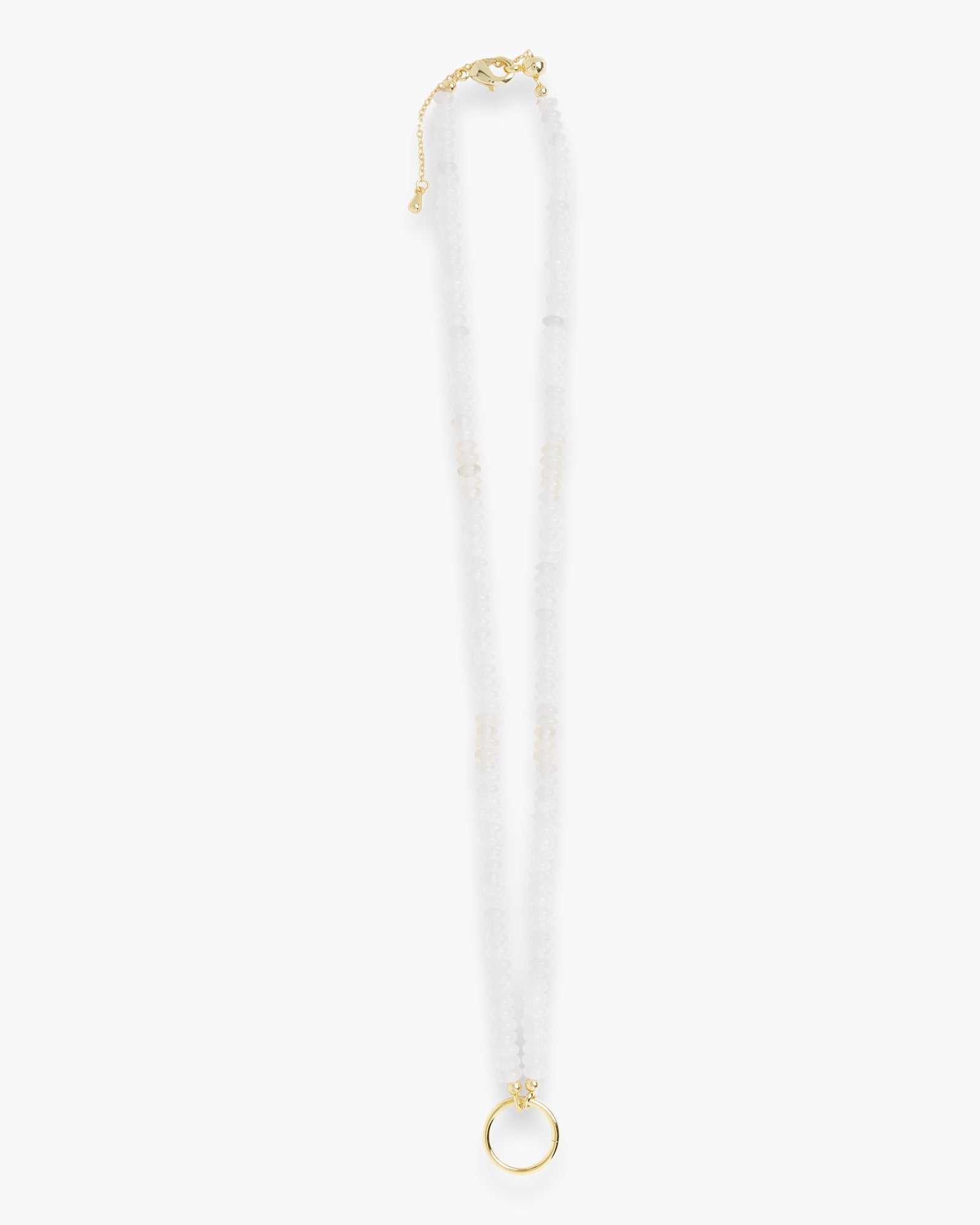 Gold Stone With Charm Clasp Necklace