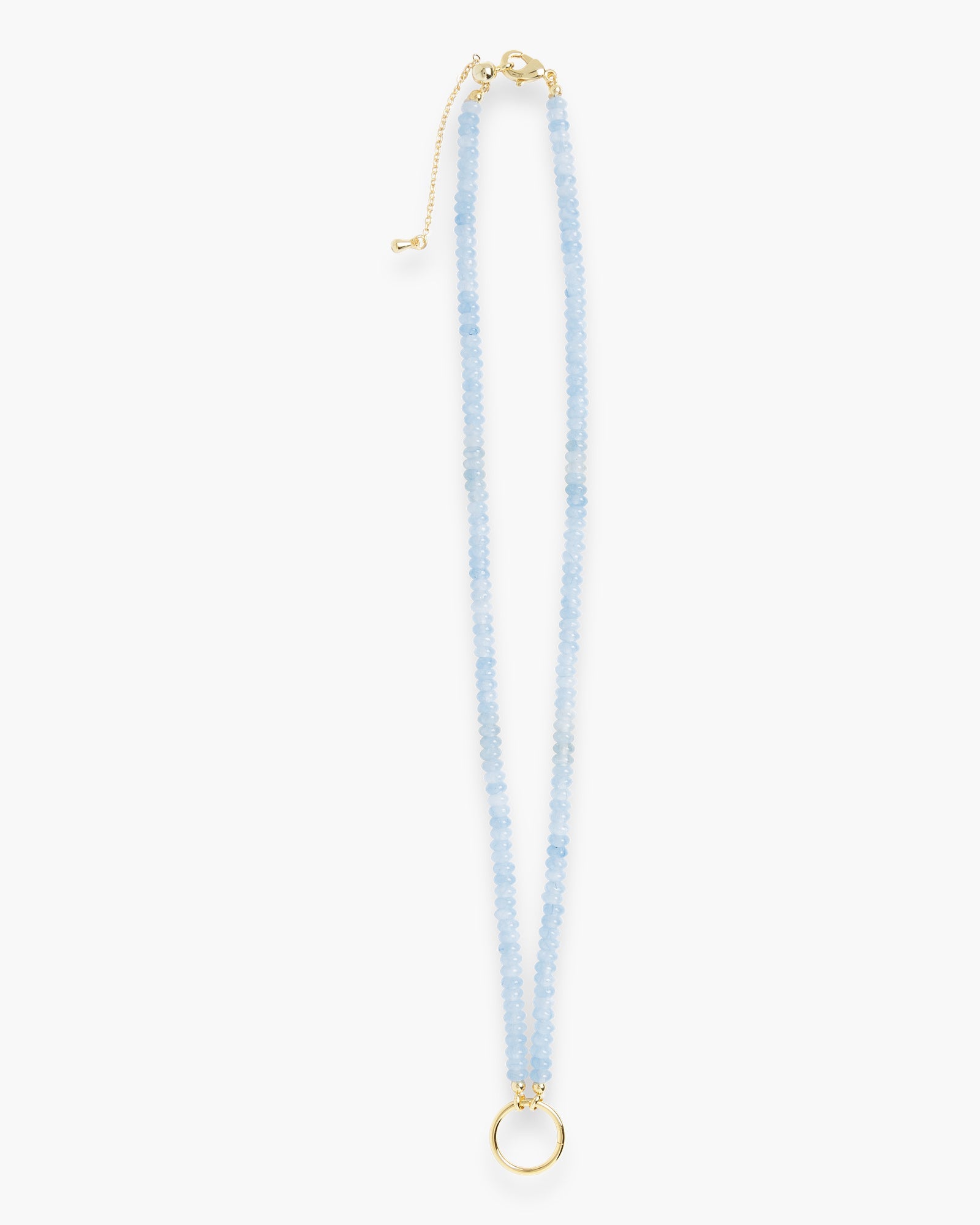 Gold Stone With Charm Clasp Necklace