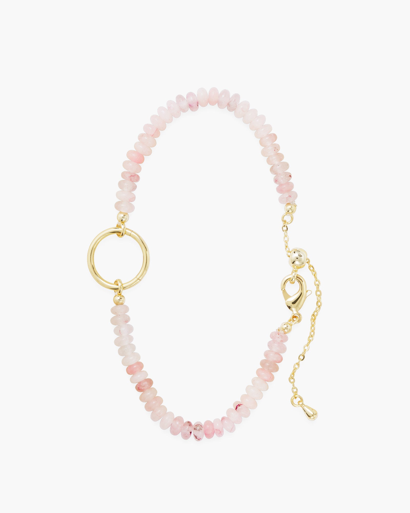 Gold Stone With Charm Clasp Bracelet