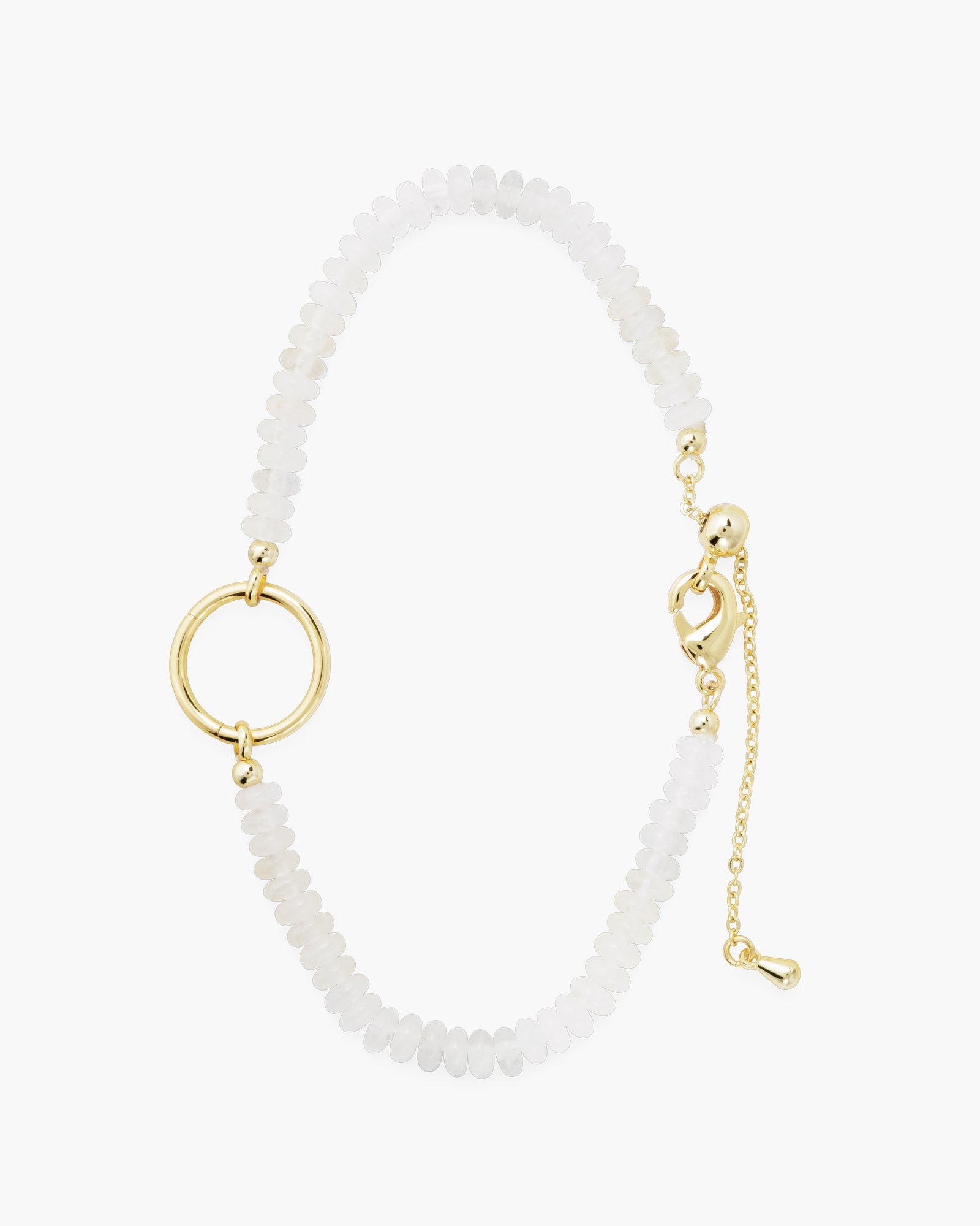 Gold Stone With Charm Clasp Bracelet
