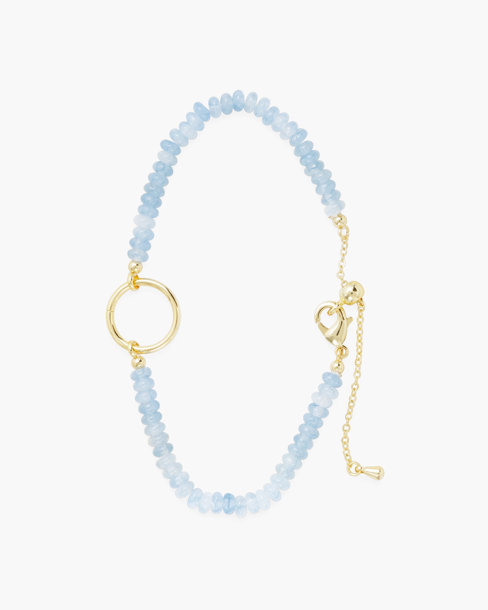 Gold Stone With Charm Clasp Bracelet