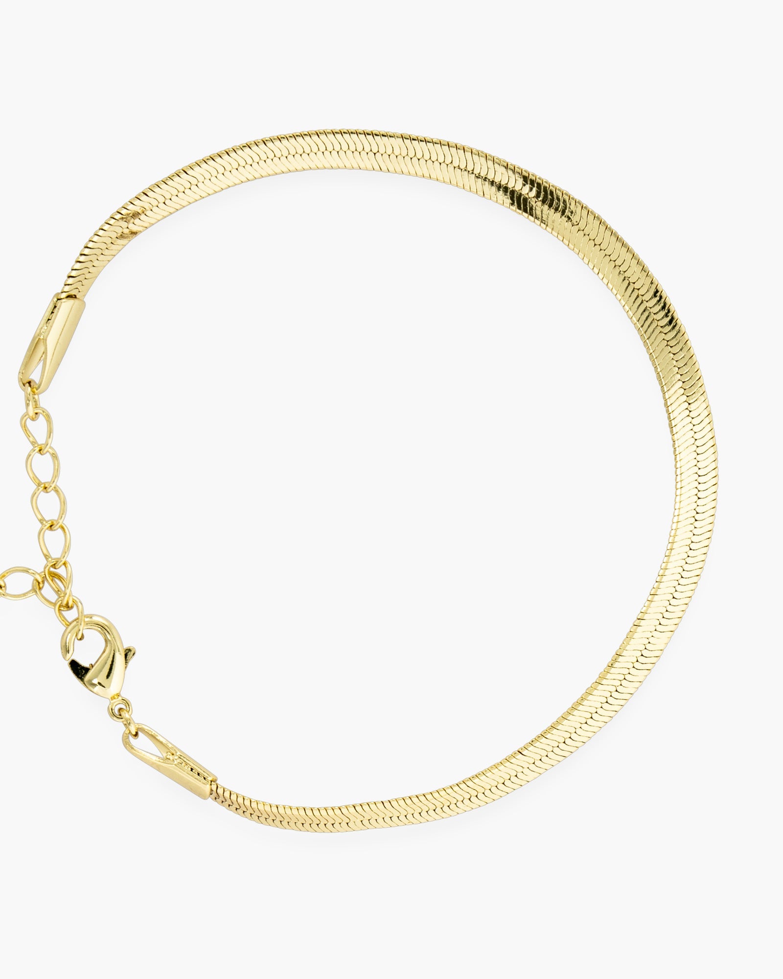Gold Herringbone Chain Bracelet