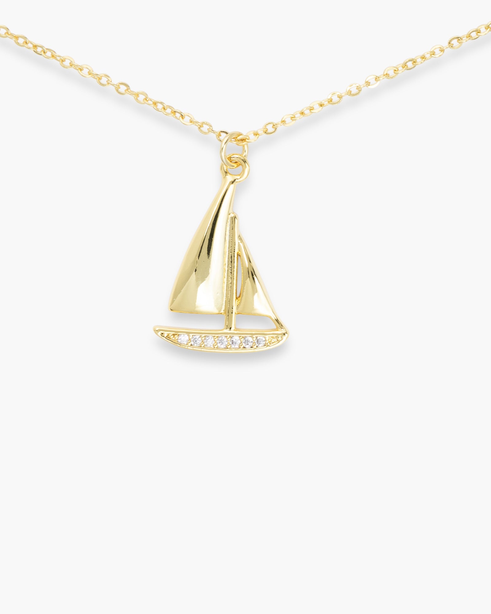 CZ Sailboat Necklace