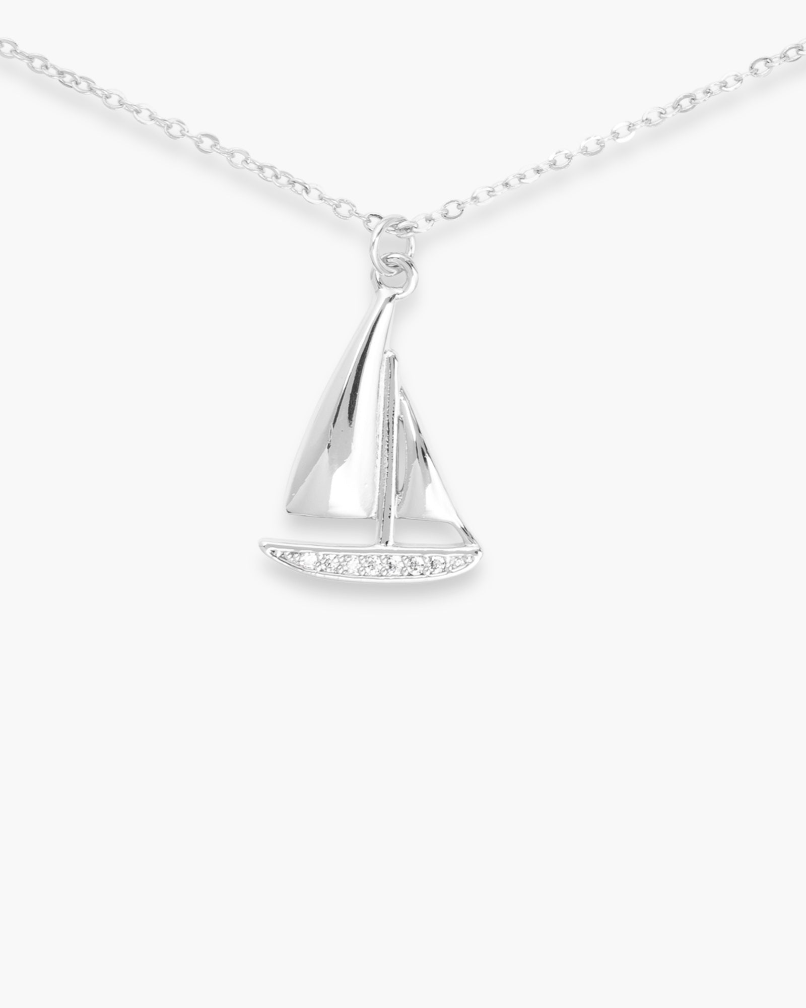 CZ Sailboat Necklace