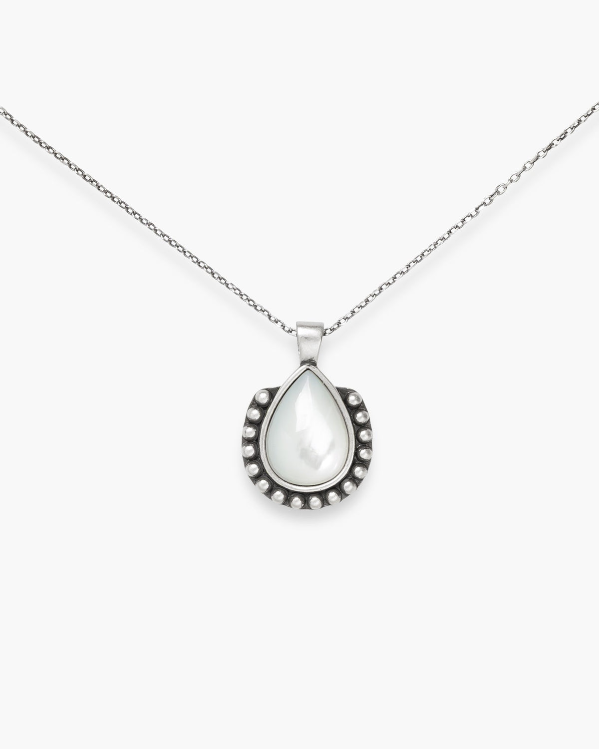Silver Tear Drop Design Necklace