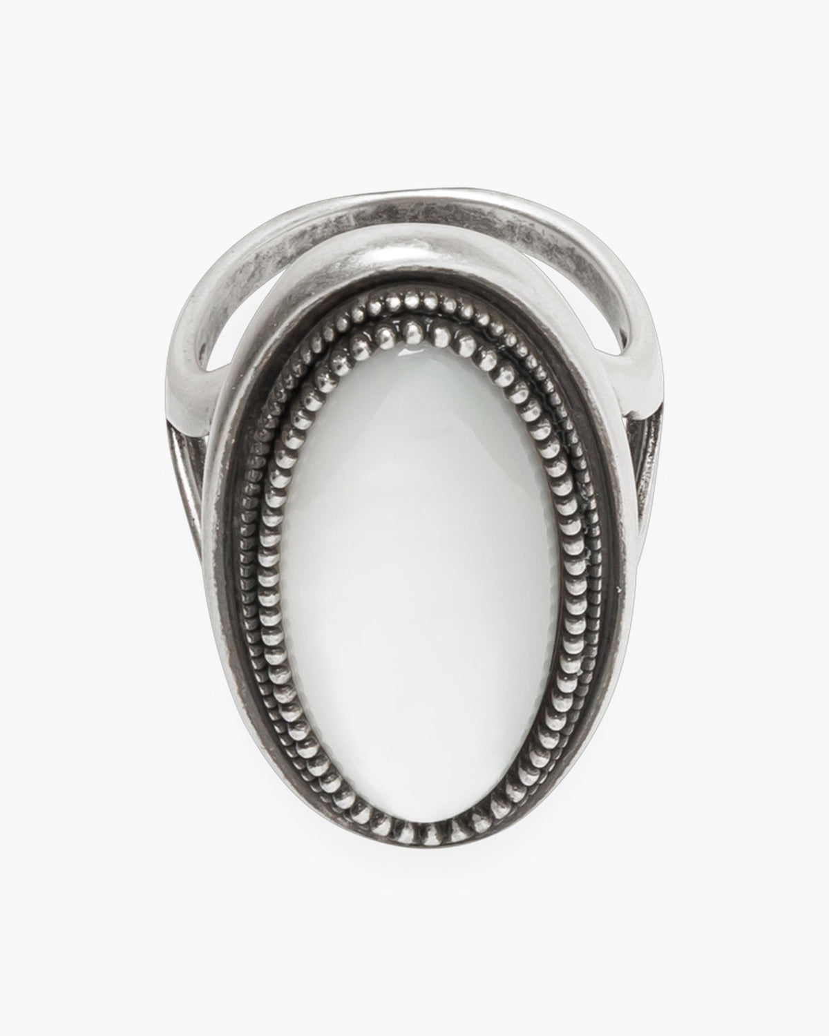 Silver Large MOP Oval Ring