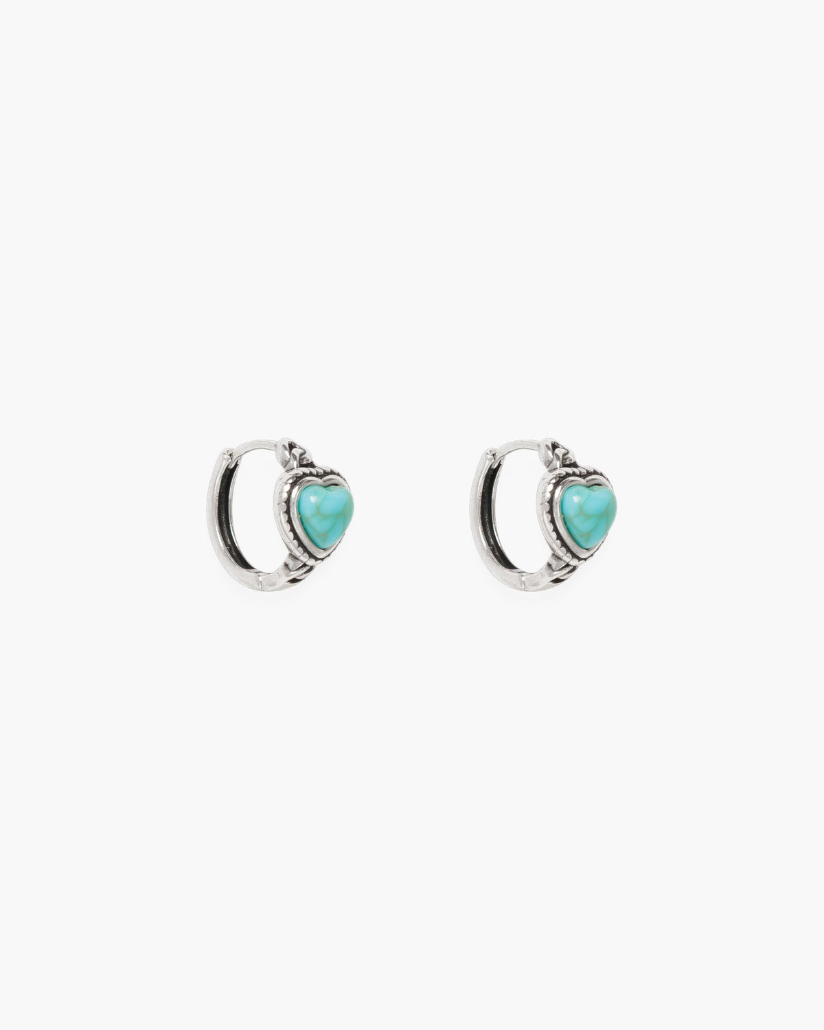 Hoop Heart Stone Earrings