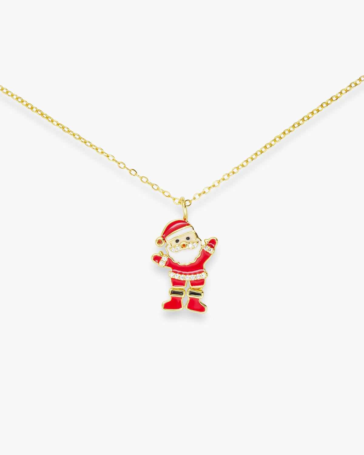 Gold Movable Santa Necklace
