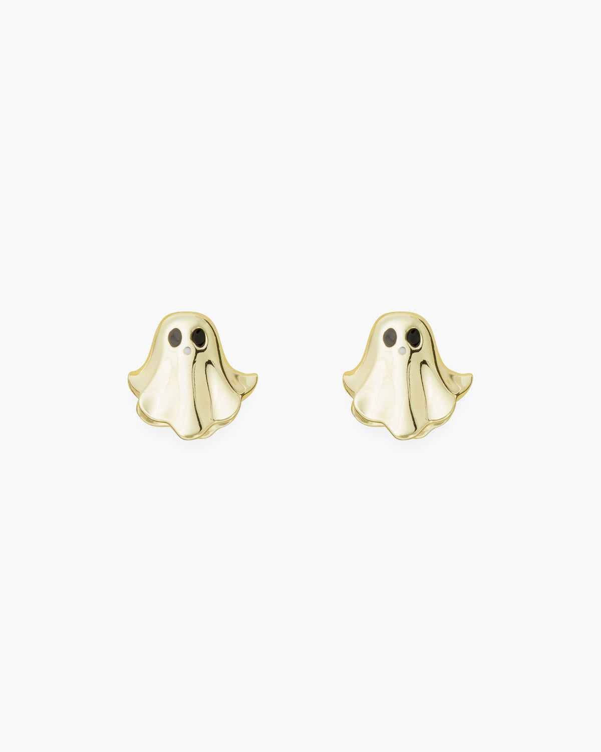 Gold 3D Ghost Stud Earrings