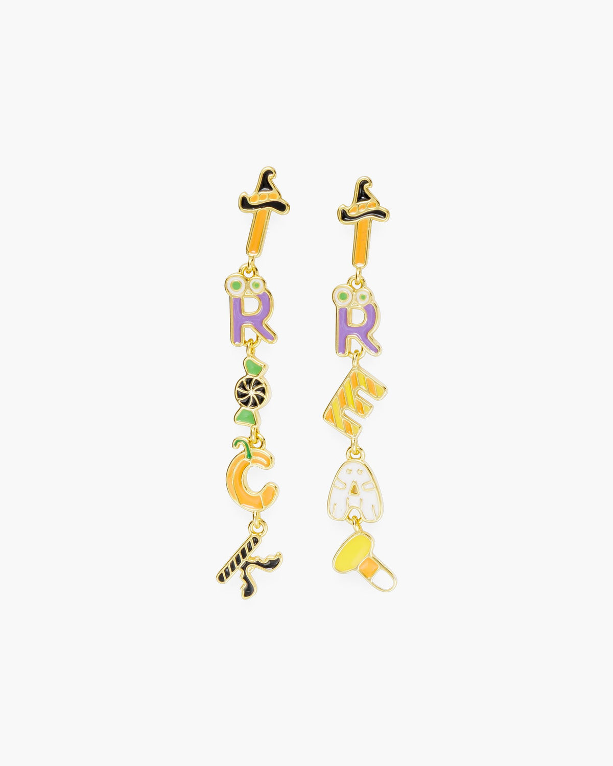 Gold Trick/Treat Dangle Earrings