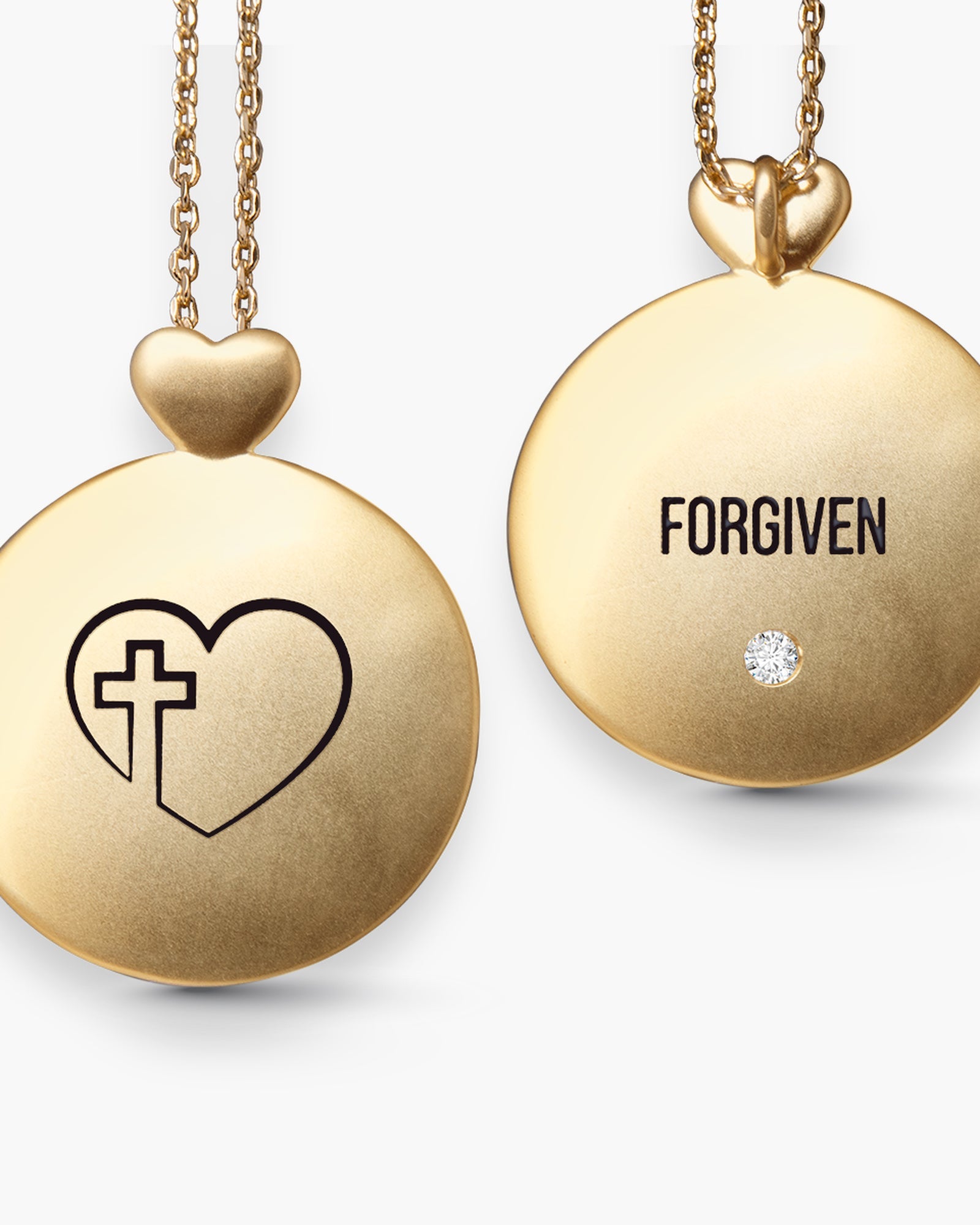 Heart Cross - Forgiven - Necklace - Gold