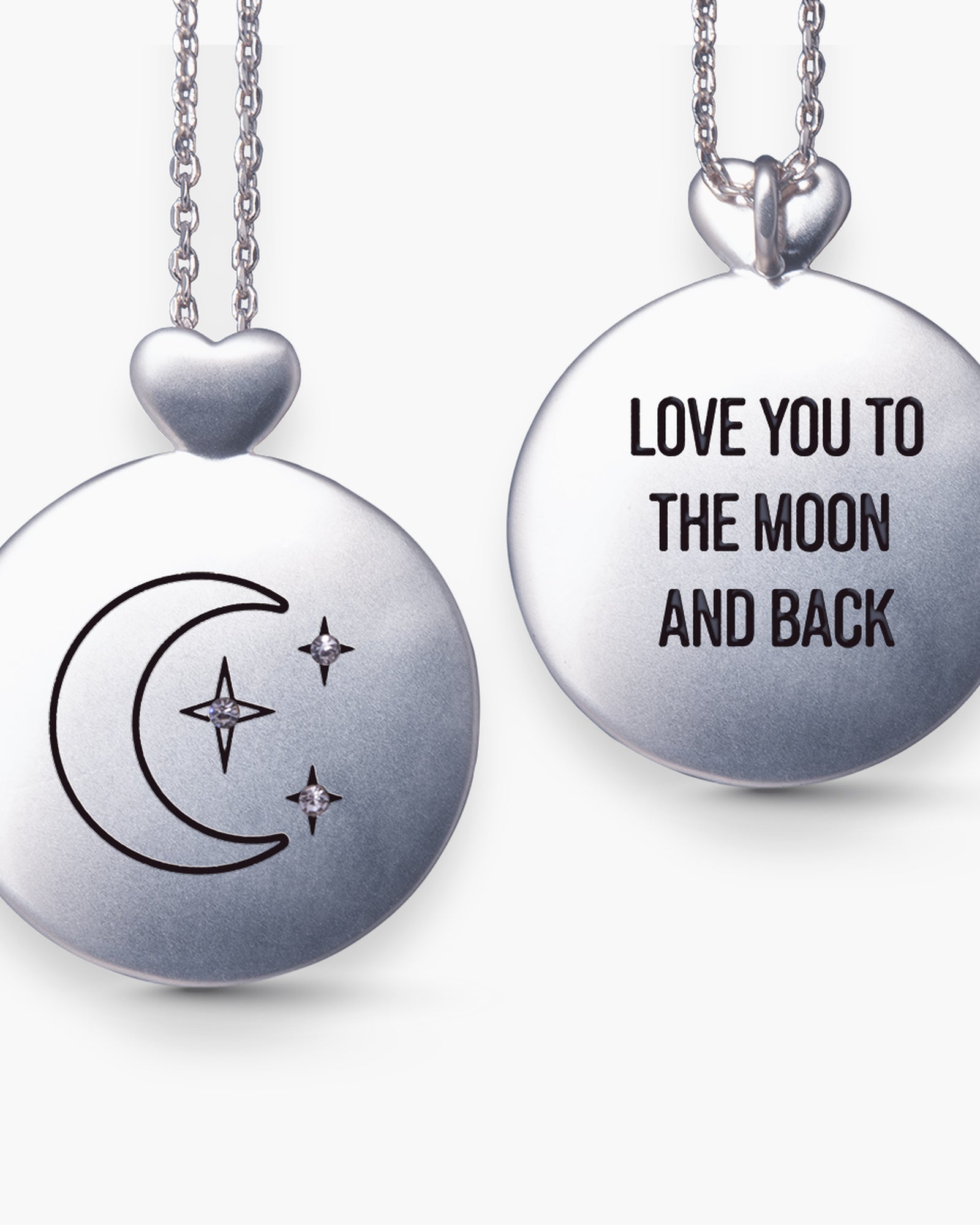 Moon and Back -Necklace - Silver