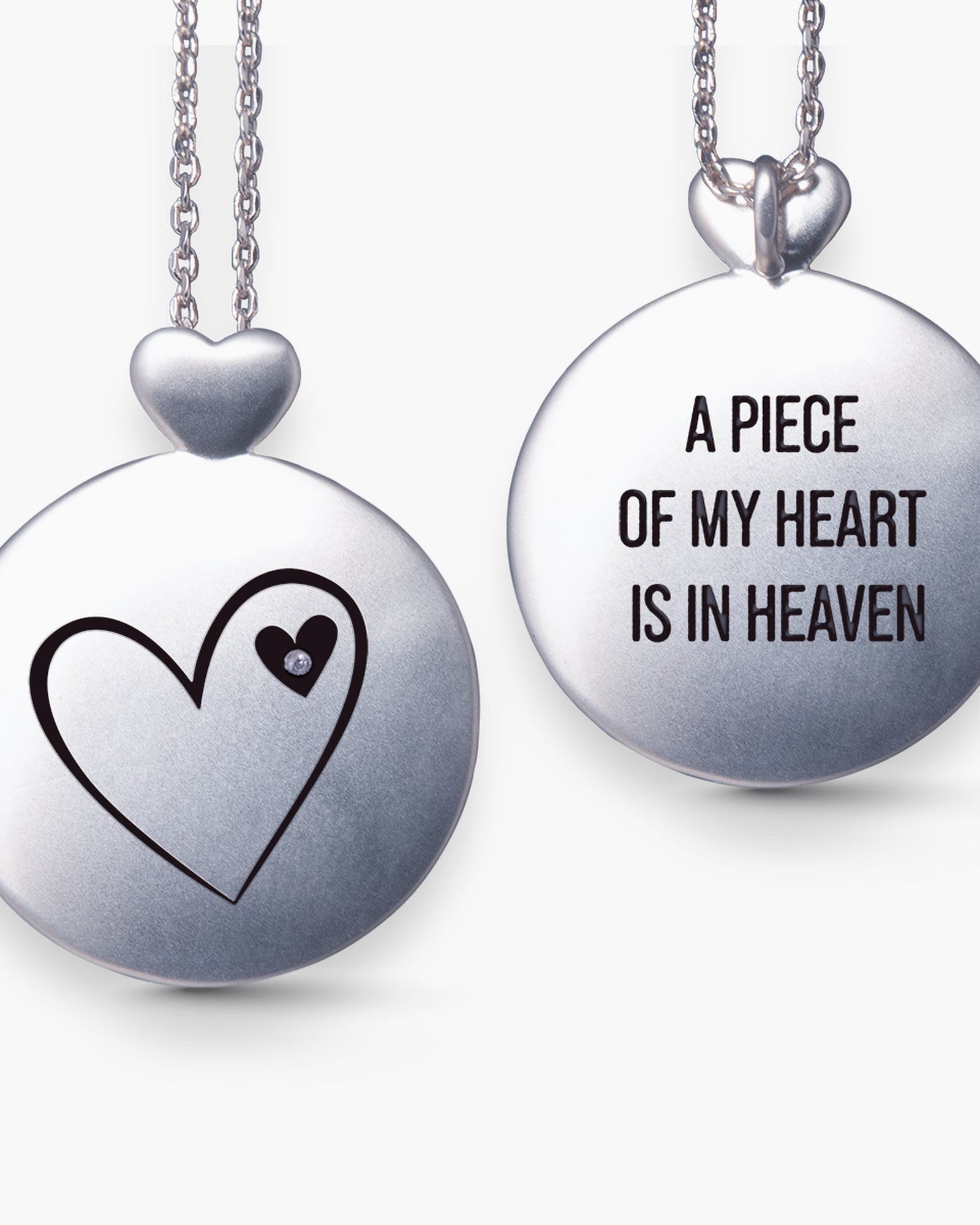 Piece - Heart - Necklace - Silver
