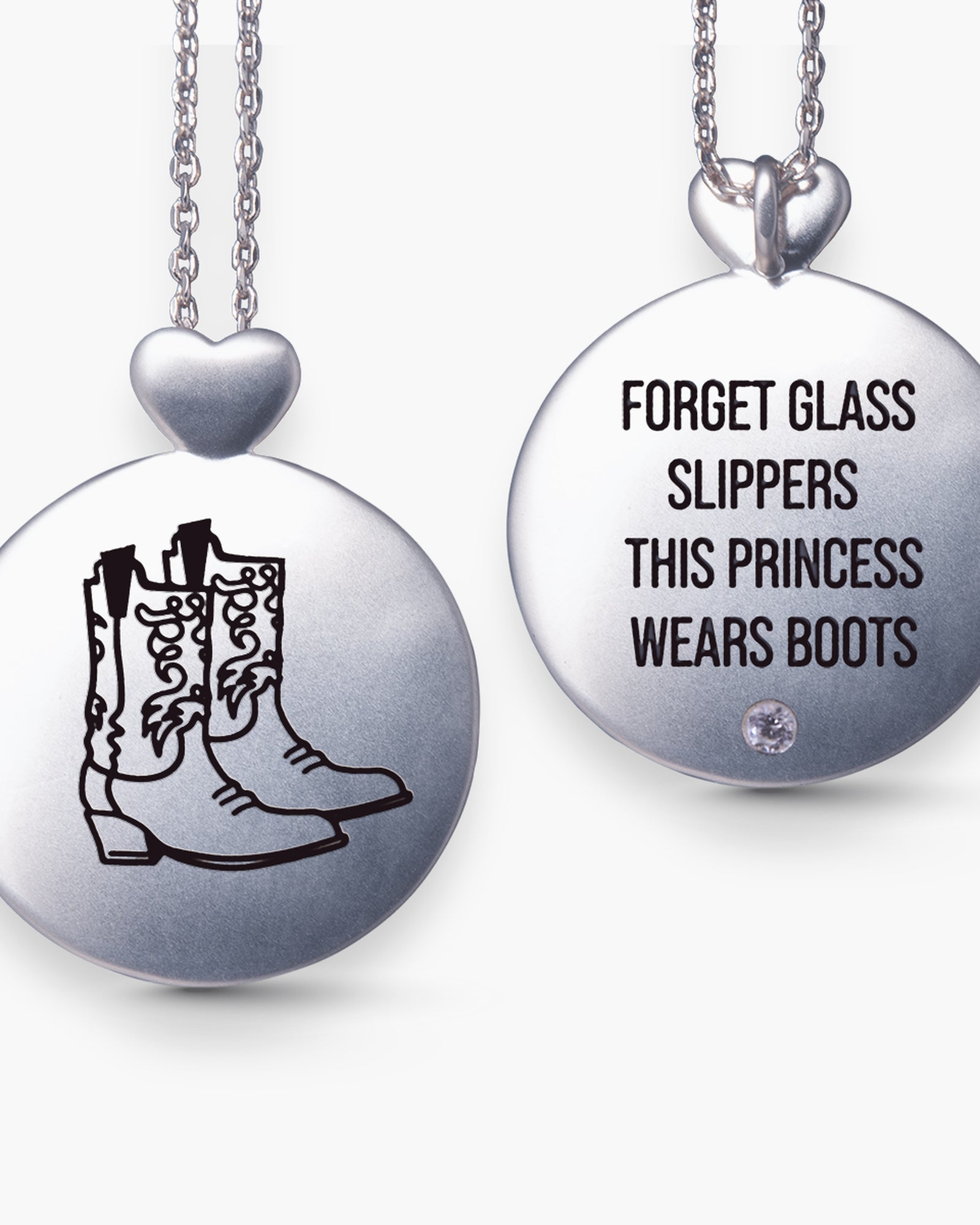 Boots - Princess - Necklace - Silver