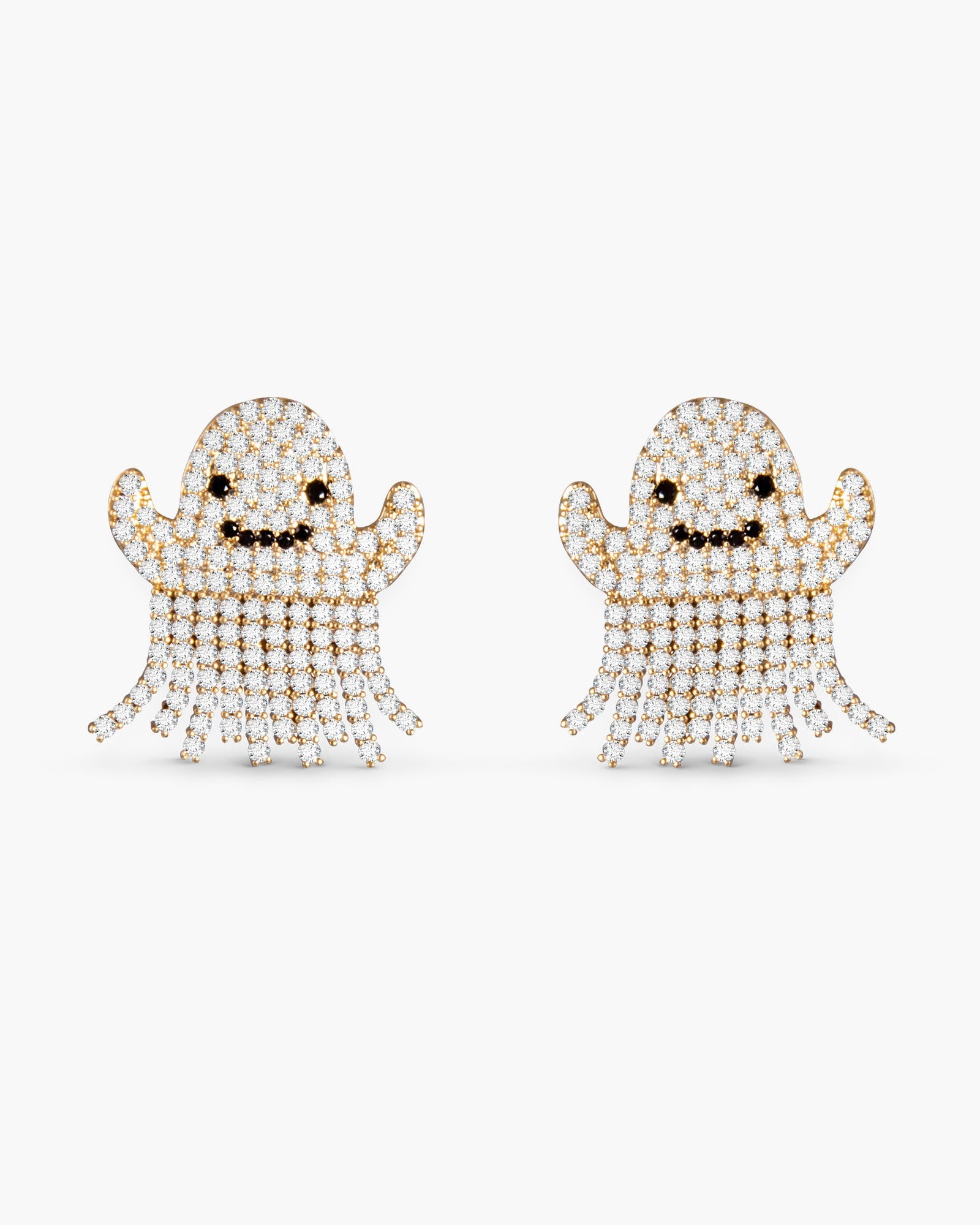 Gold Fringe Ghost Earrings
