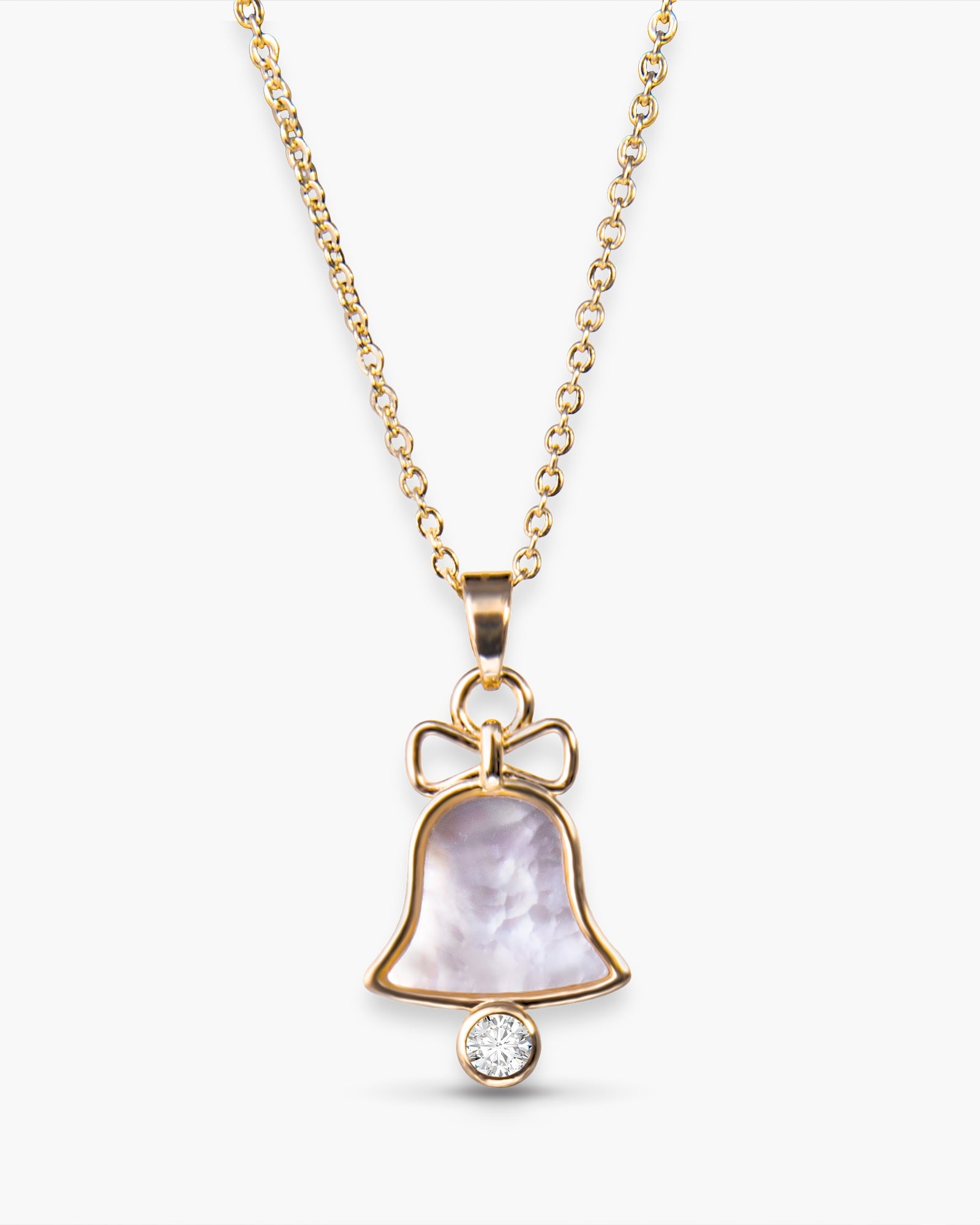 Gold MOP Bell Necklace
