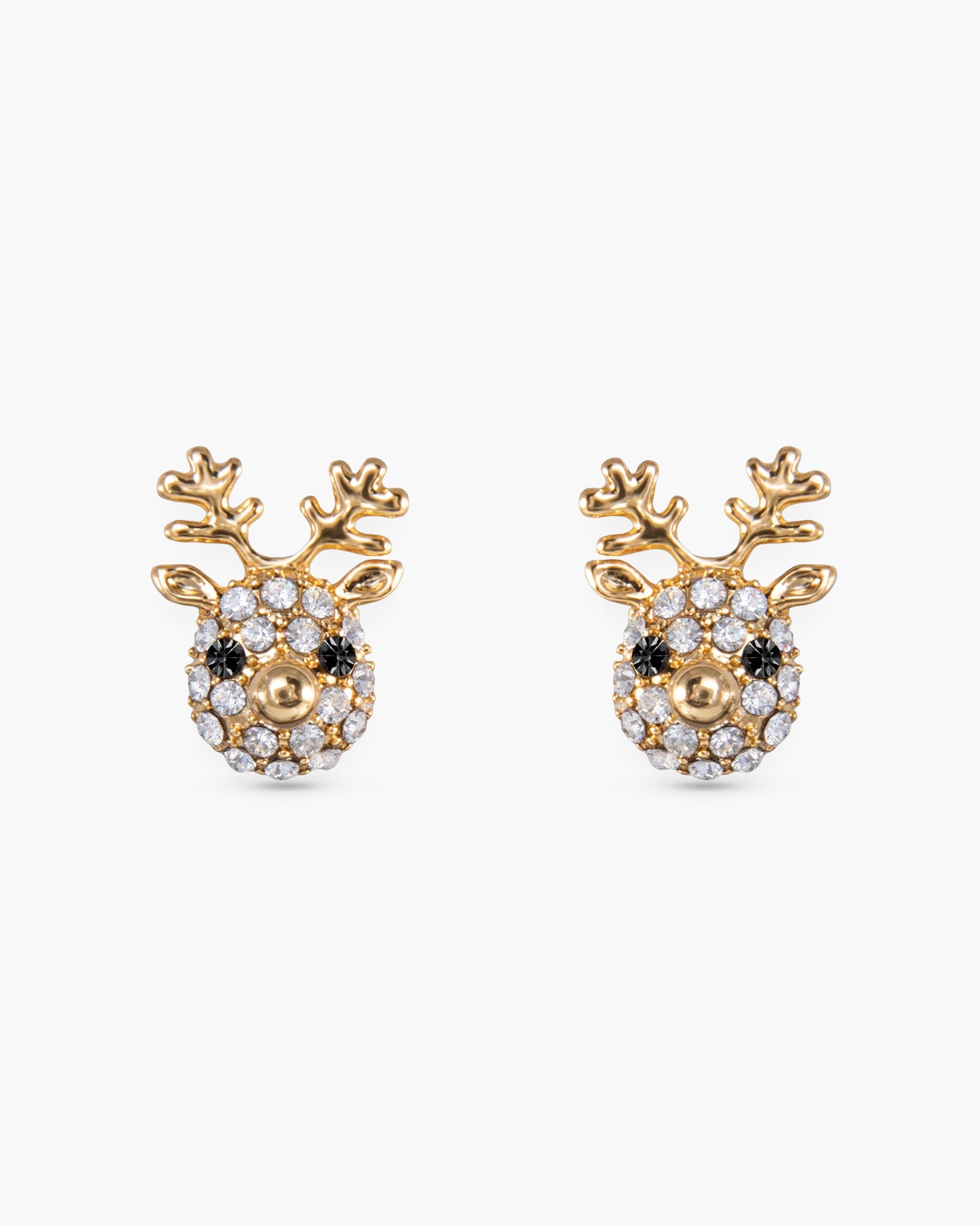 Gold Reindeer Stud Earrings