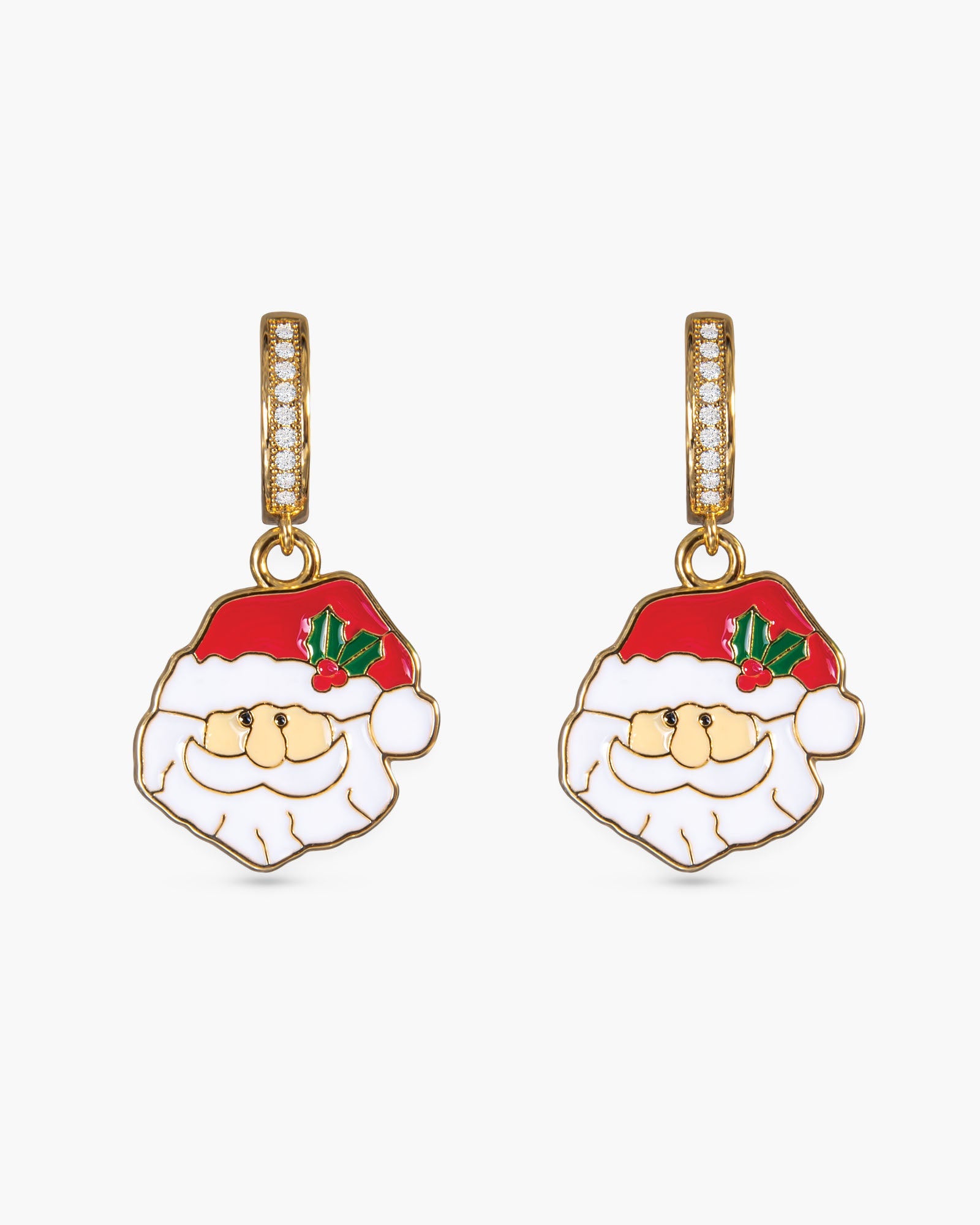 Gold Santa Drop Earrings