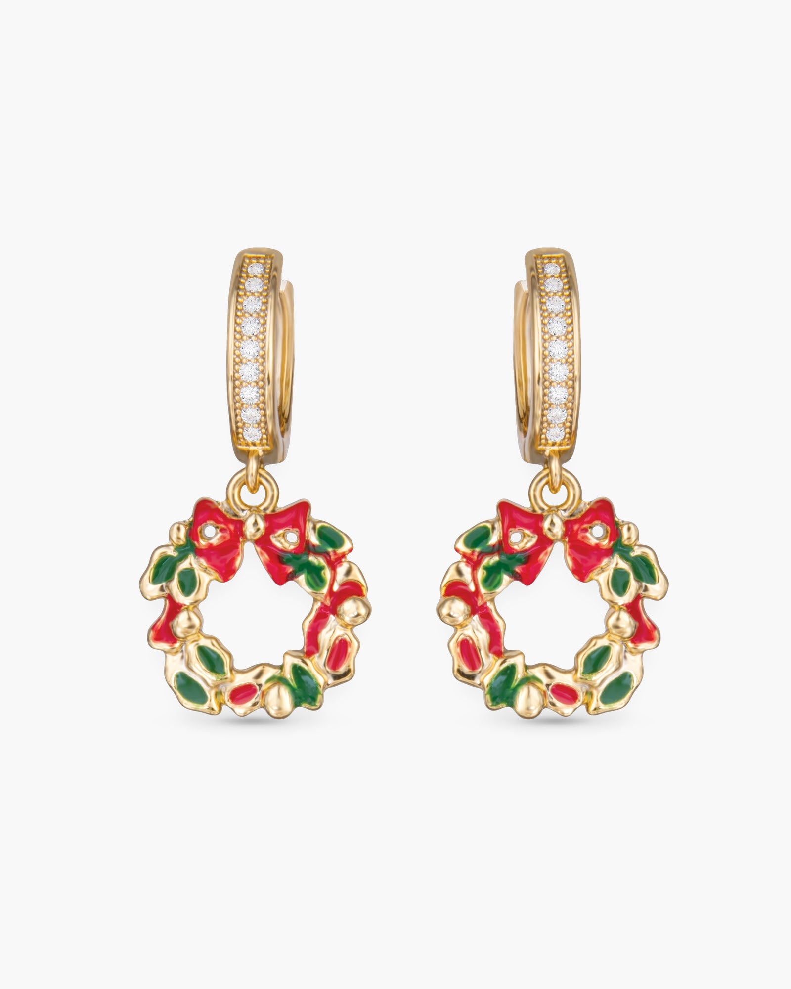 Gold Wreath Drop Earrings