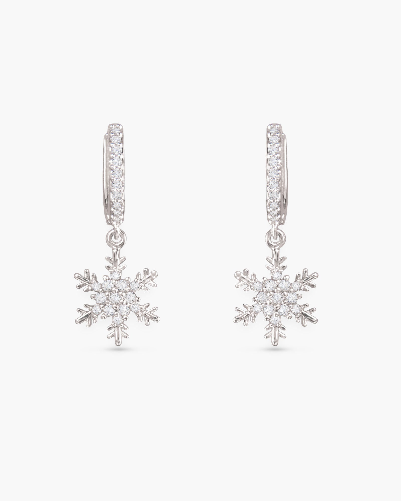 Silver Snowflake Drop Earrings