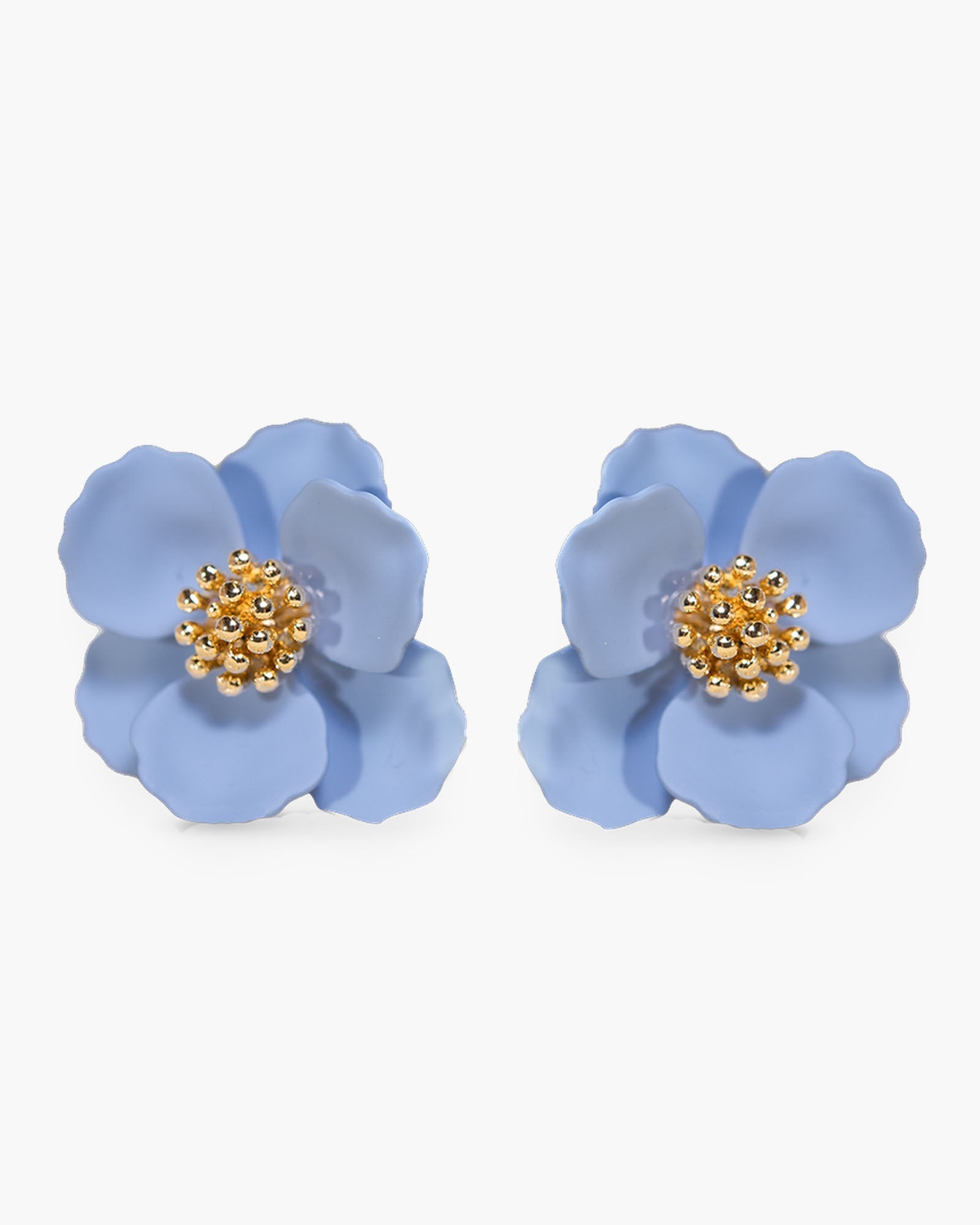 Small Flower Earring - Milky Blue
