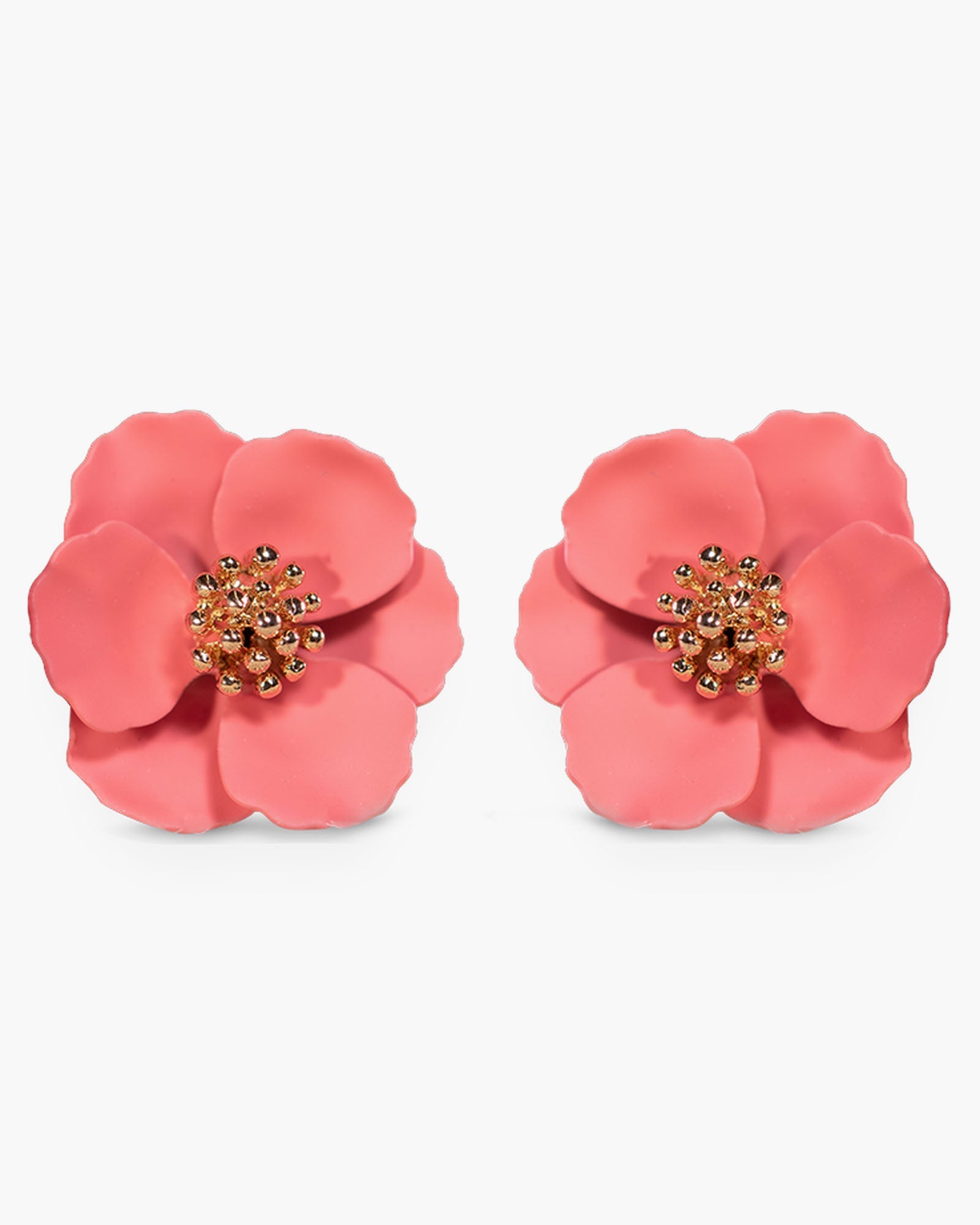 Small Flower Earring - Coral