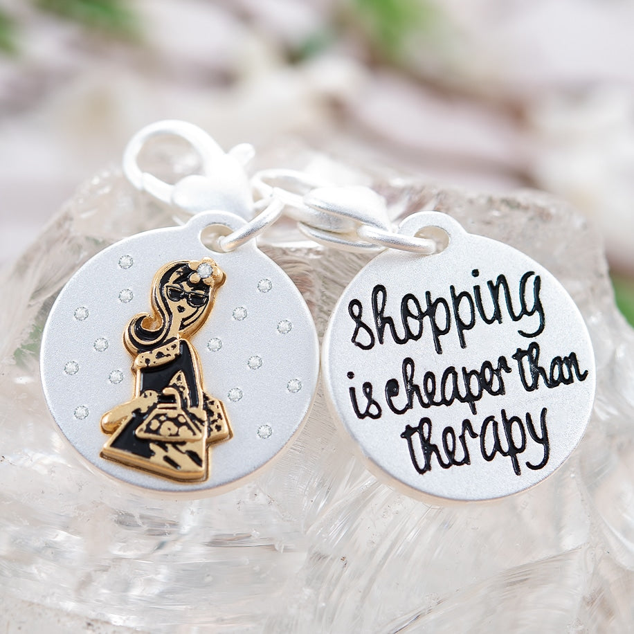 Silver 2-Tone Medallion - Shopping Girl