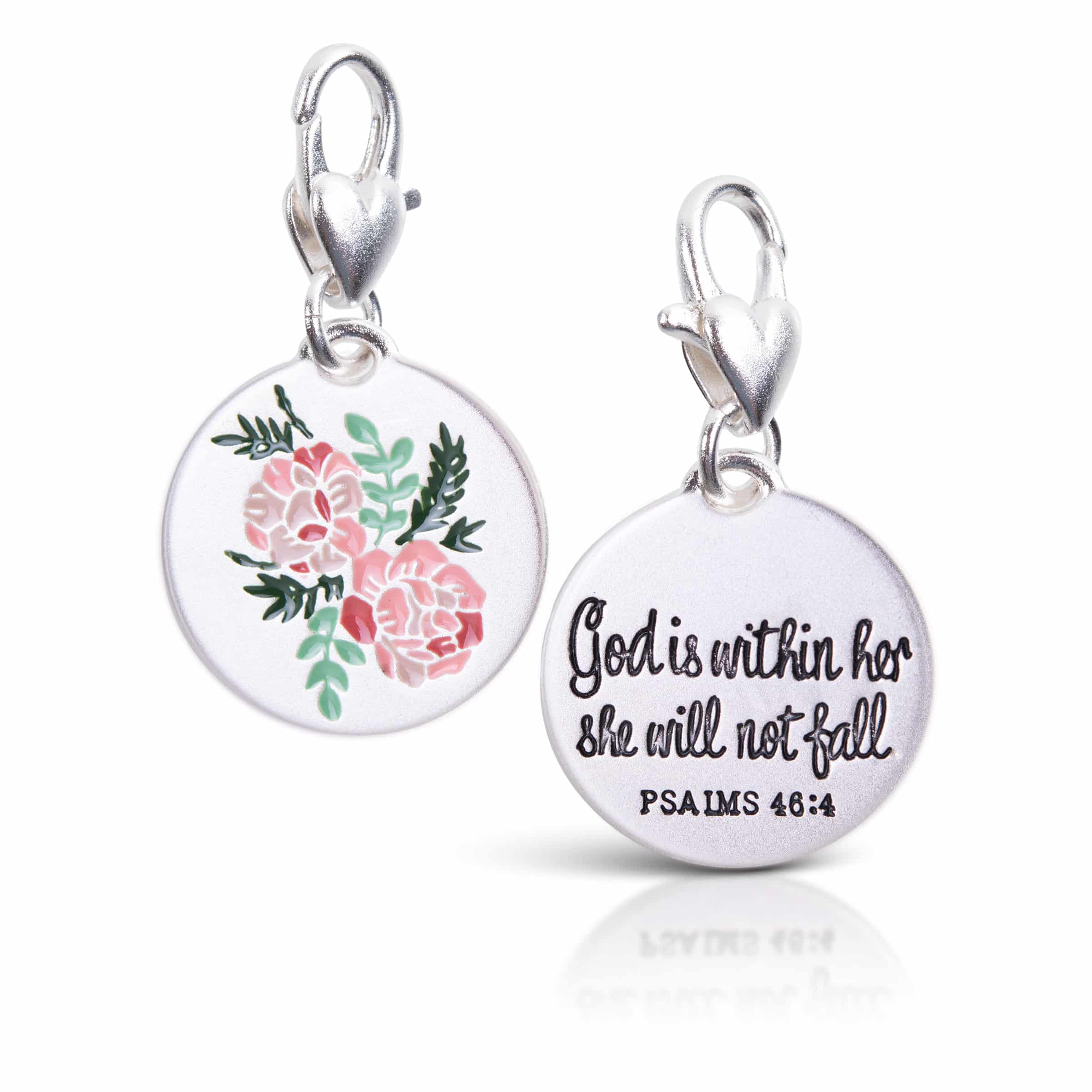 Silver 1-Tone Medallion - Bouquet