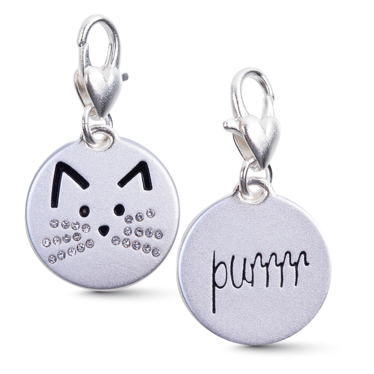 Purrr Cat Silver 1-Tone Medallion