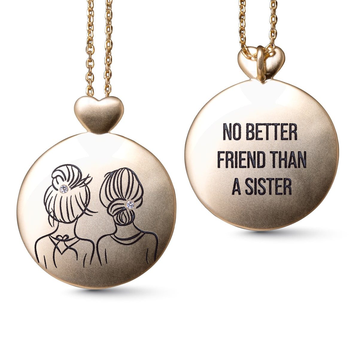 Sister - Friends - Necklace - Gold