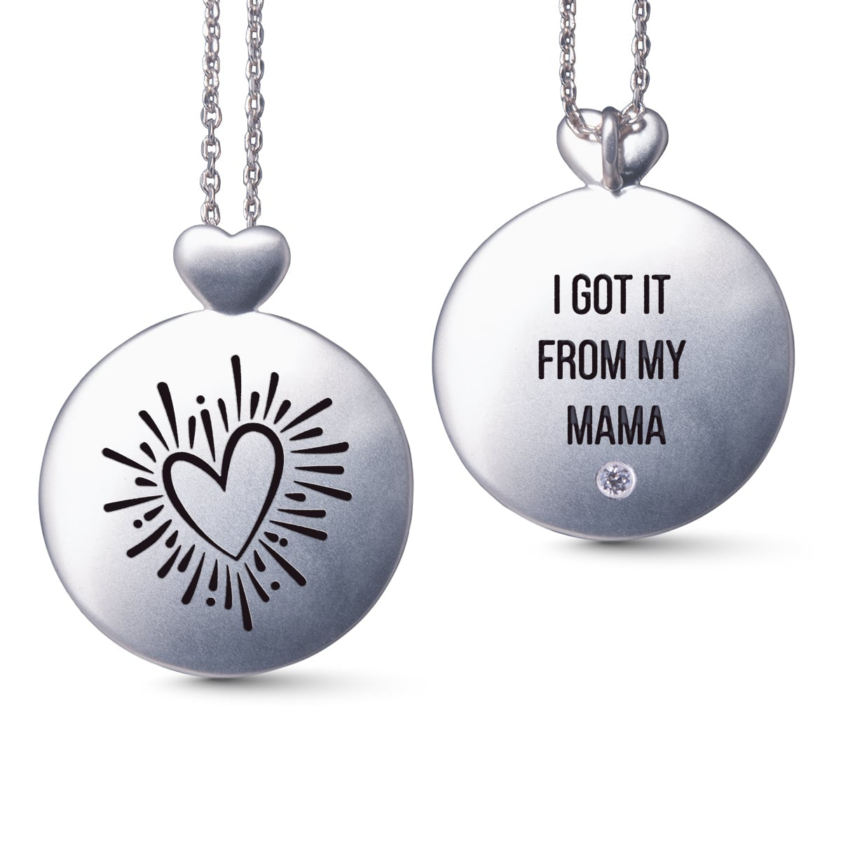 Heart - Mama - Necklace - Silver
