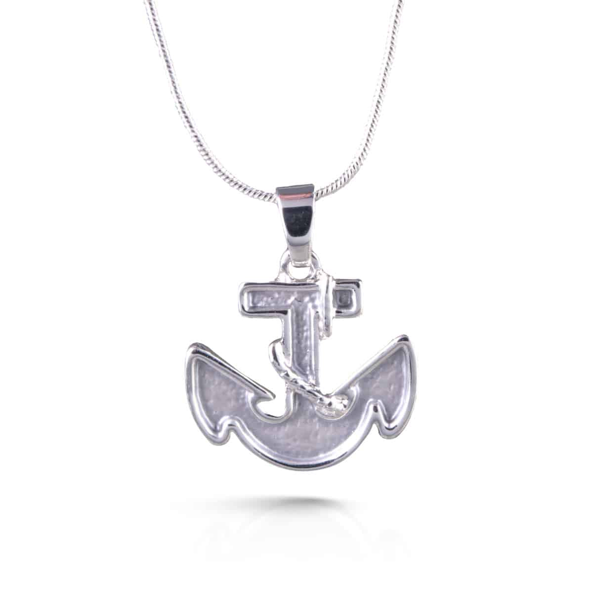 Natural Elements Silver Enameled Necklace - Anchor Gray