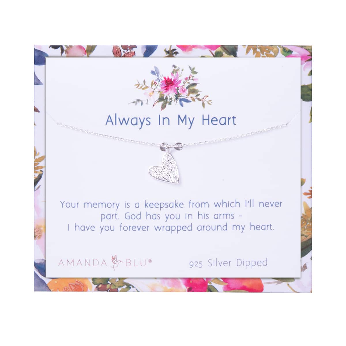 Always in my Heart Silver Charm Necklace