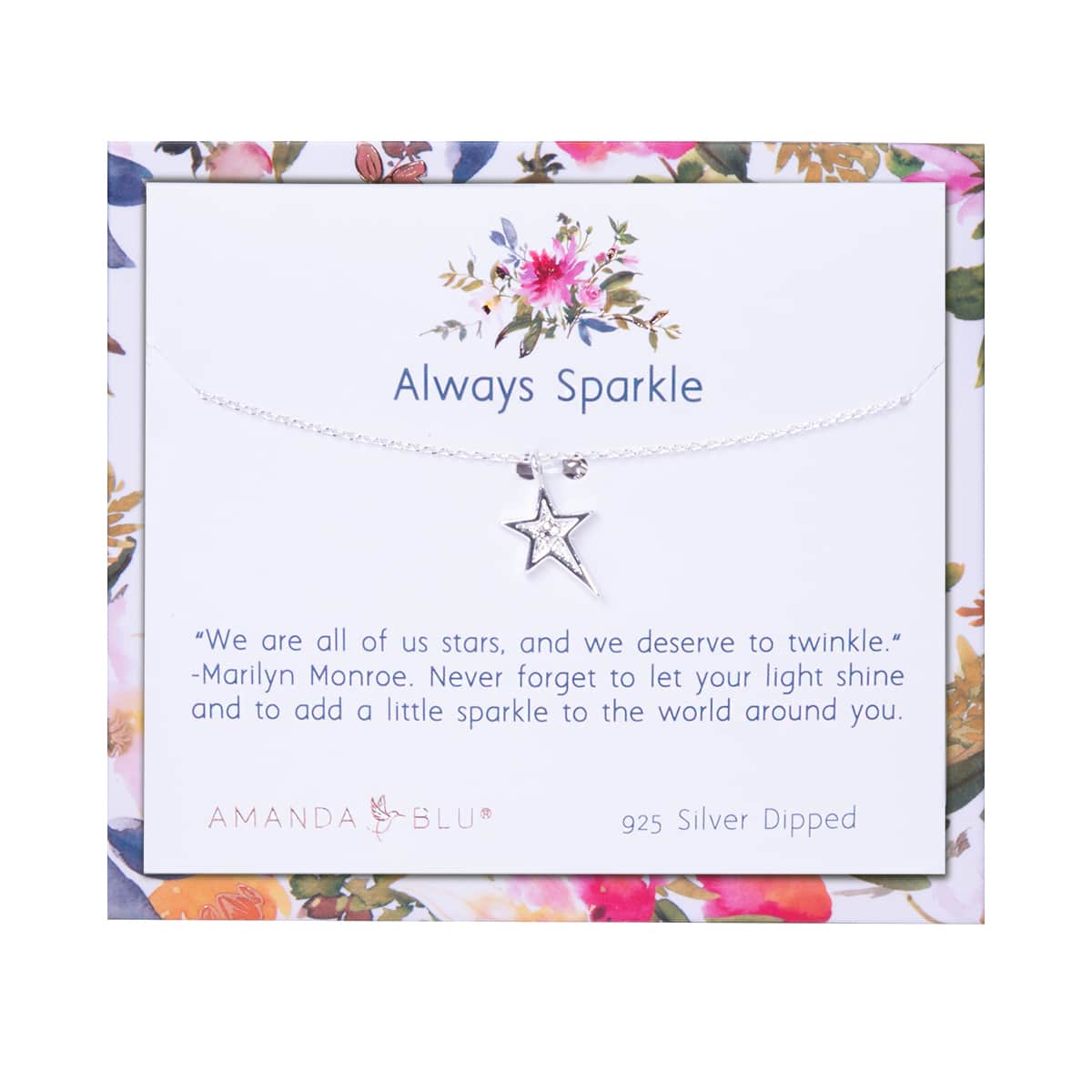 Always Sparkle Silver Charm Necklace