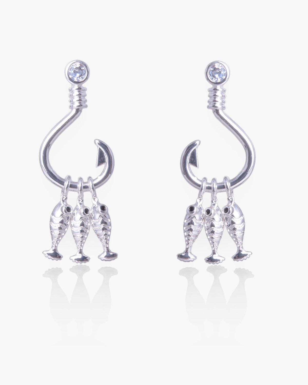 Silver Fish Hook Earrings